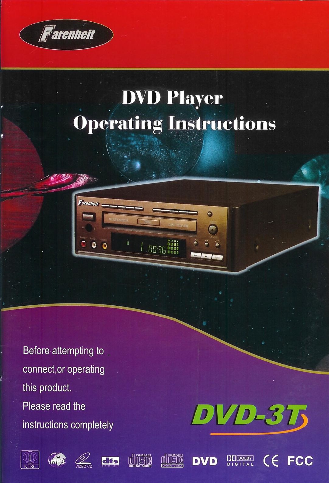 Farenheit Technologies DVD-3T DVD Player User Manual