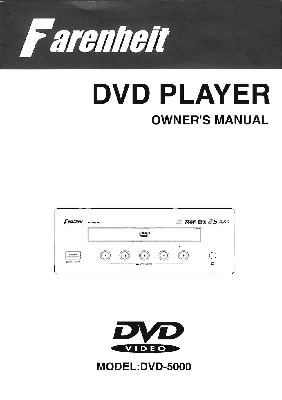 Farenheit Technologies DVD-5000 DVD Player User Manual