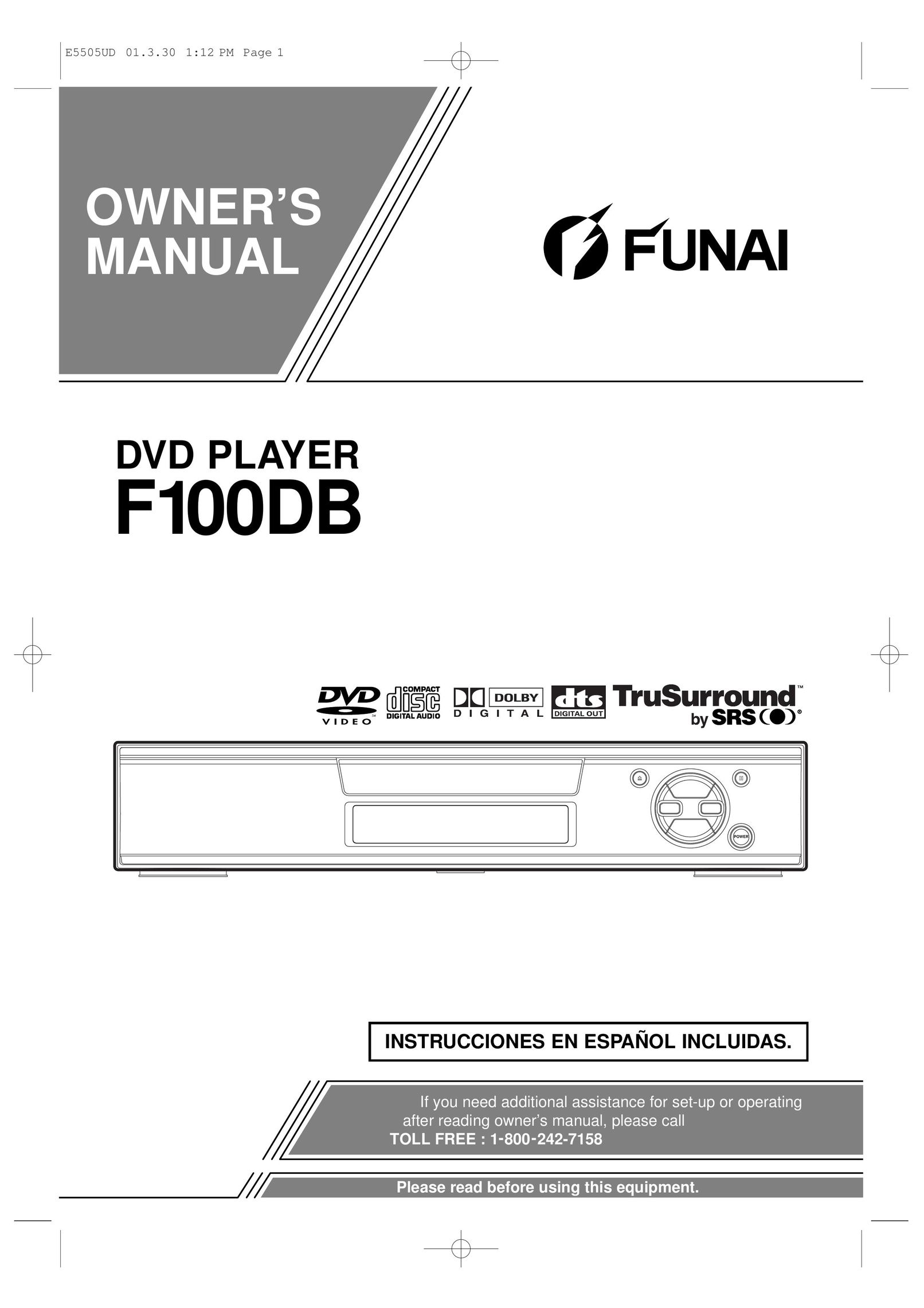 FUNAI F100DB DVD Player User Manual