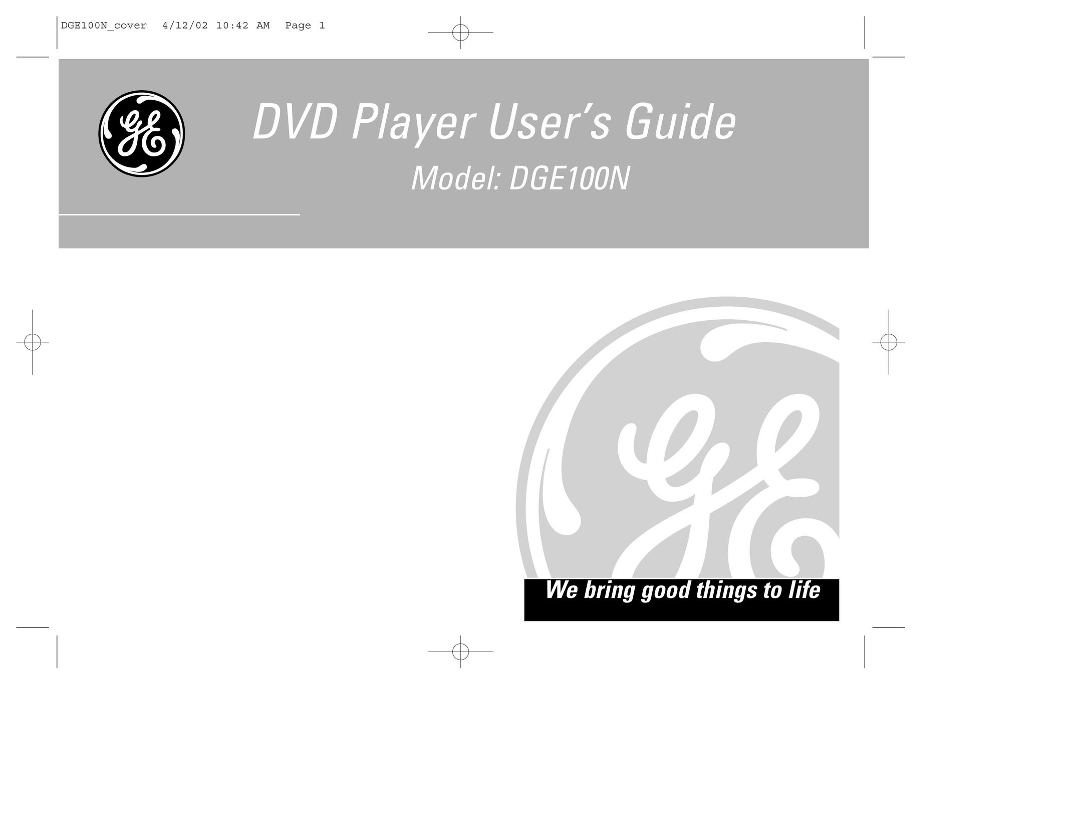 GE DGE100N DVD Player User Manual