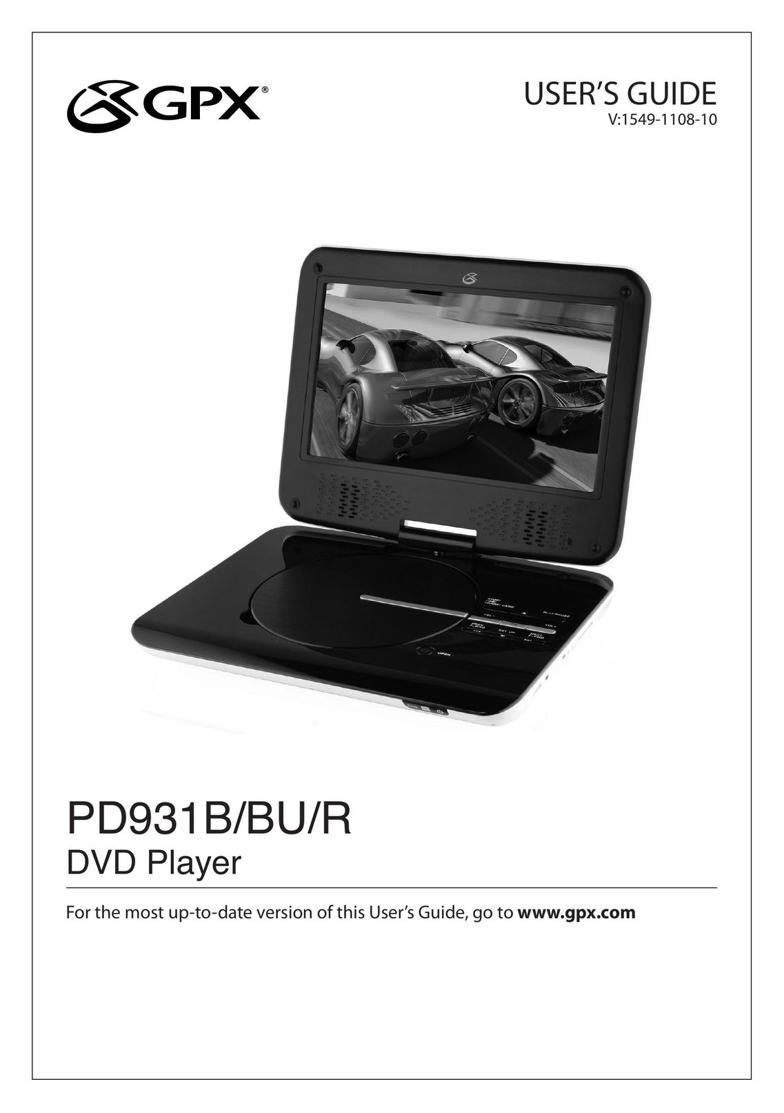 GPX PD931B/BU/R DVD Player User Manual
