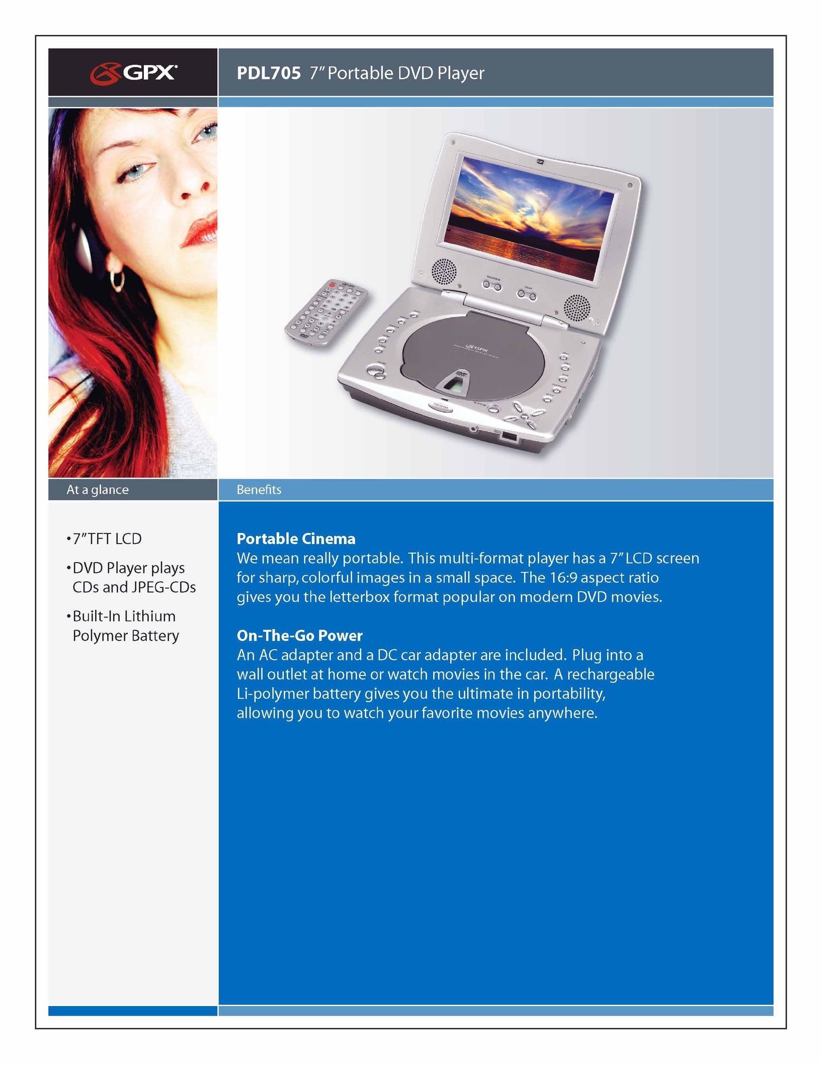GPX PDL705 DVD Player User Manual