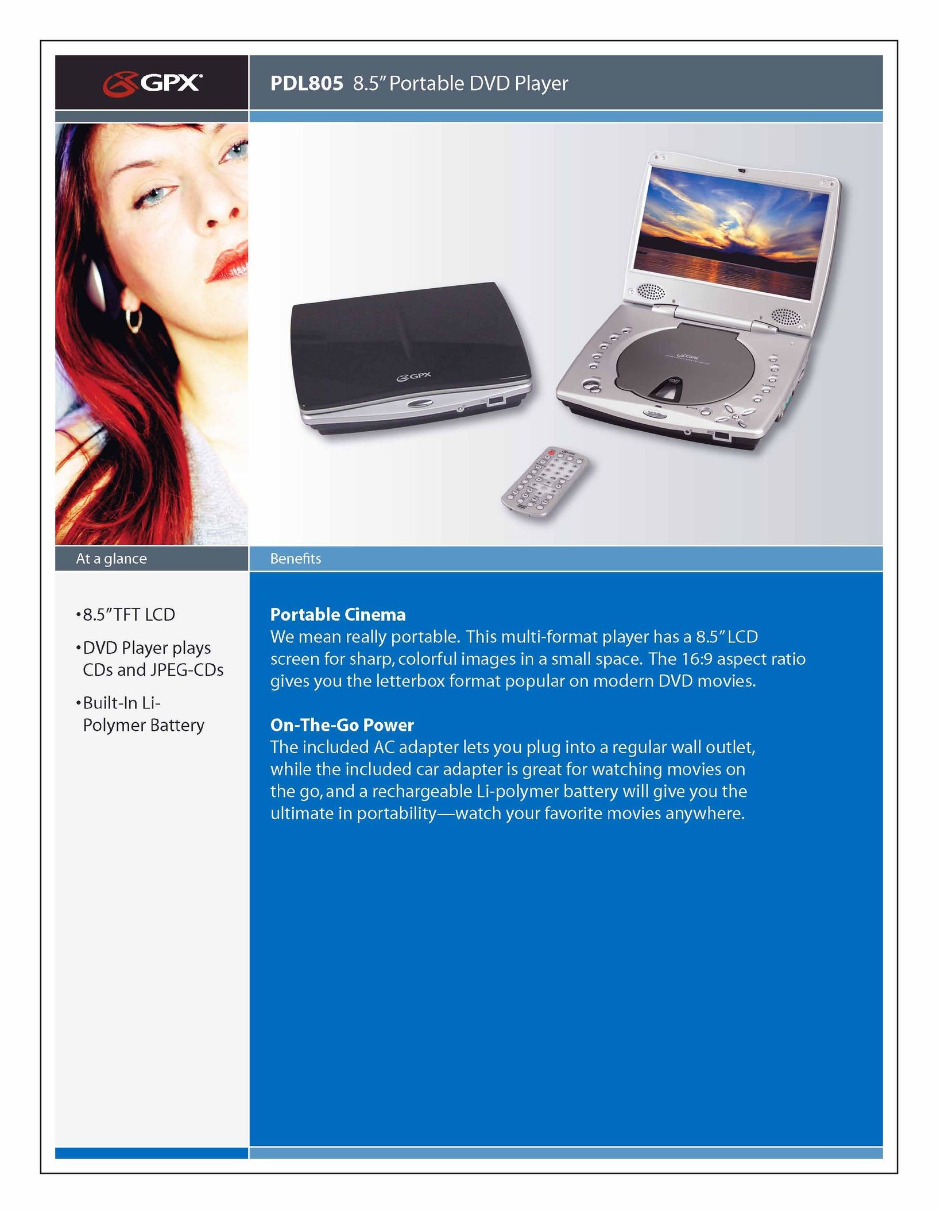 GPX PDL805 DVD Player User Manual