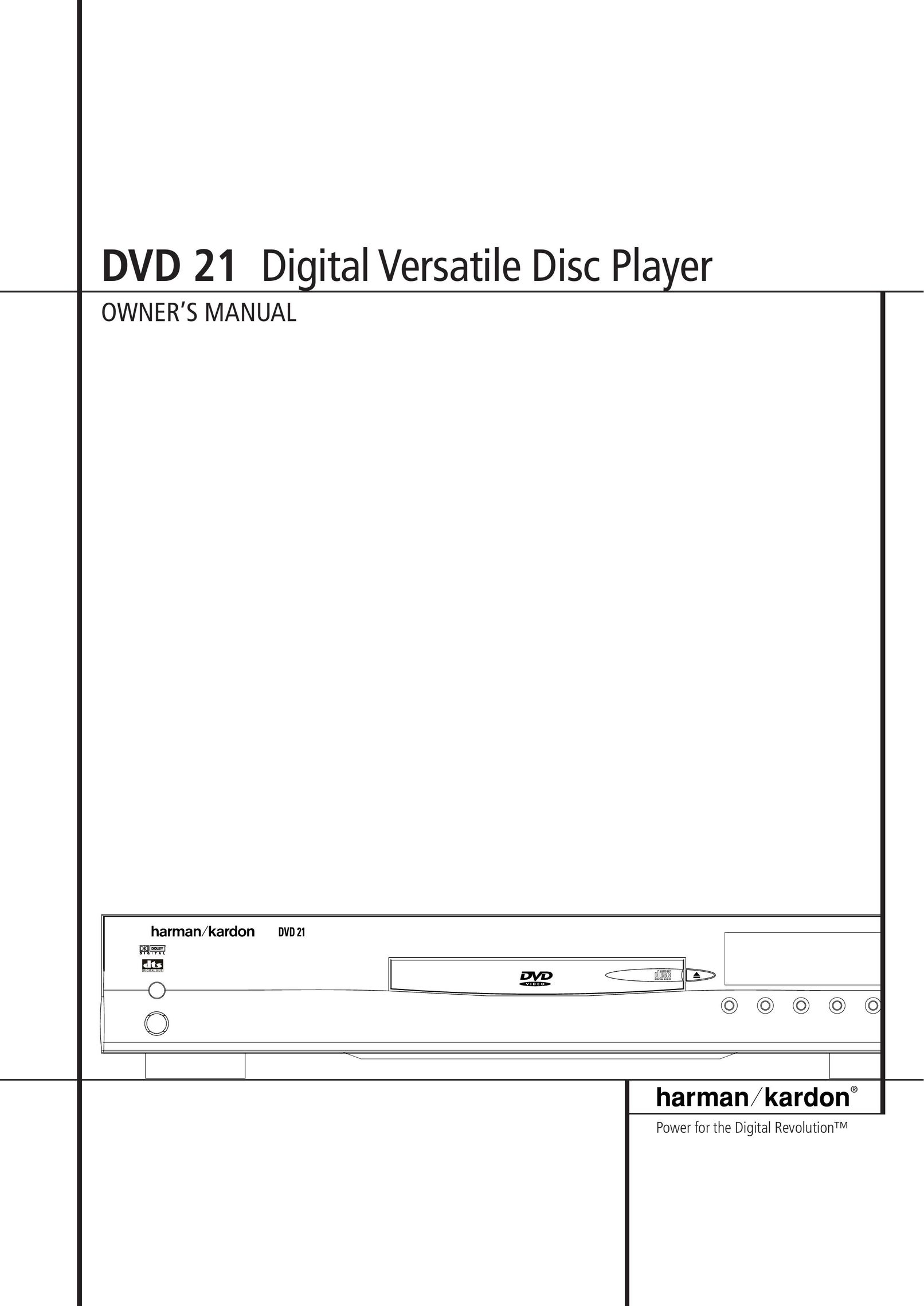 Harman-Kardon DVD 21 DVD Player User Manual