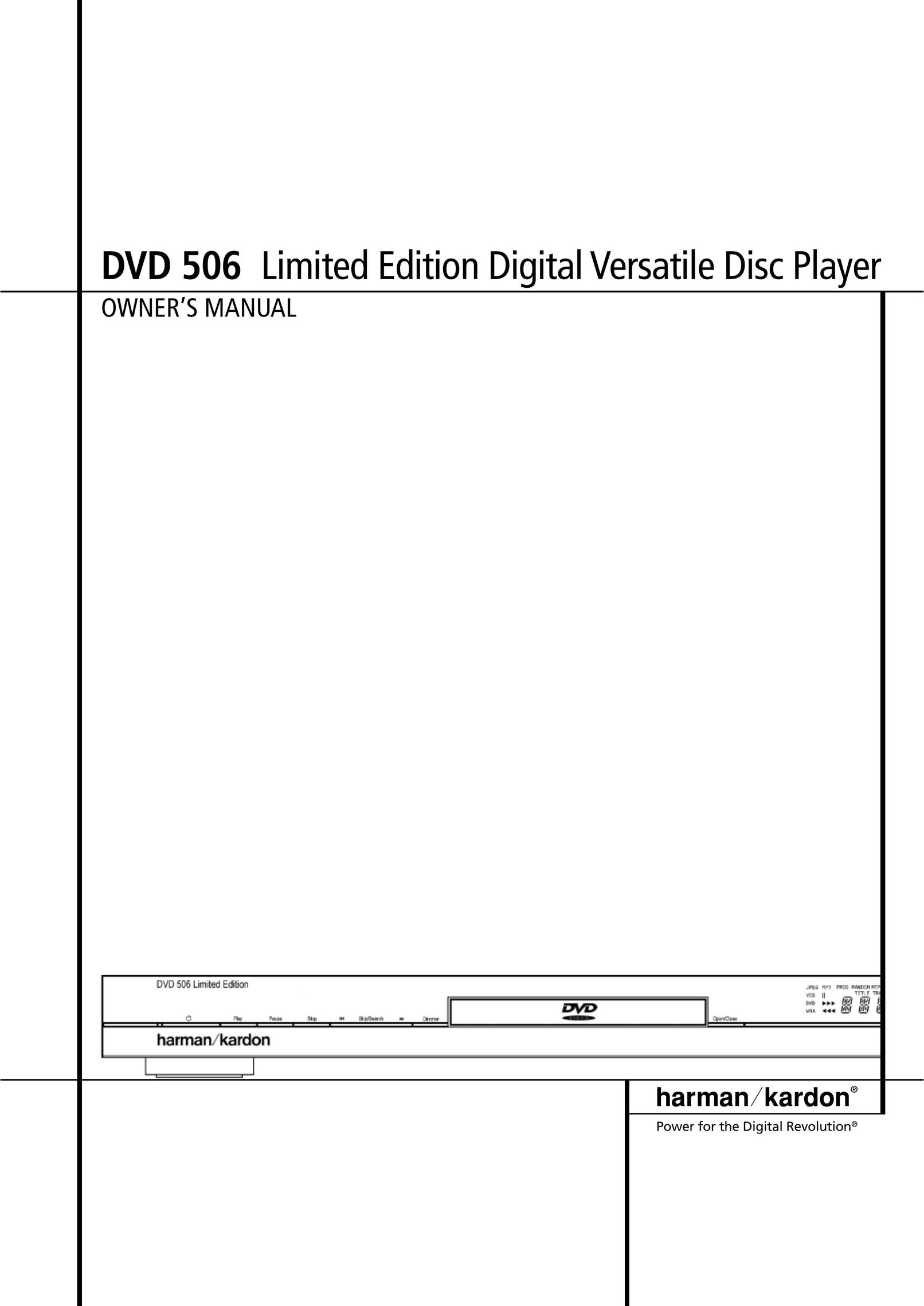 Harman-Kardon DVD 506 DVD Player User Manual
