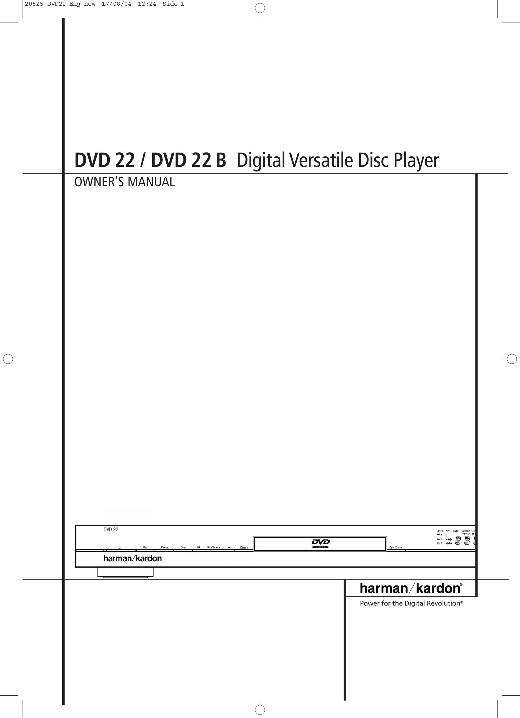 Harman-Kardon DVD22B DVD Player User Manual