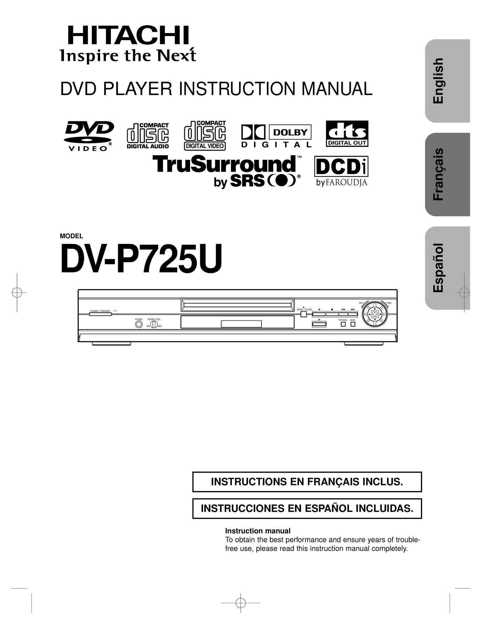 Hitachi DVP725U DVD Player User Manual