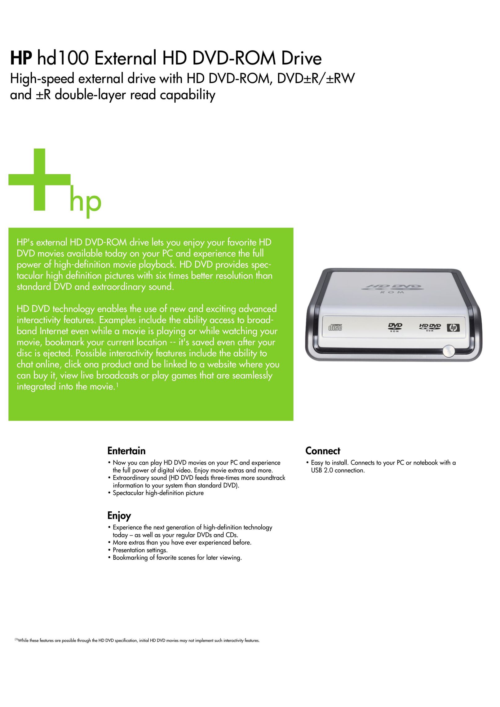 HP (Hewlett-Packard) hd100 DVD Player User Manual