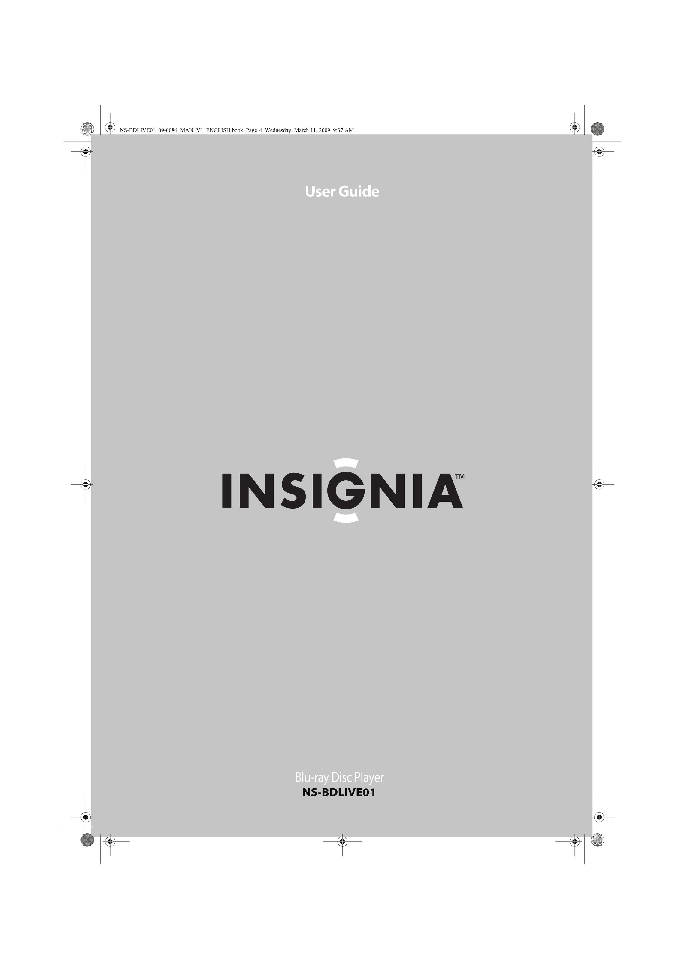 Insignia NS-BDLIVE01 DVD Player User Manual