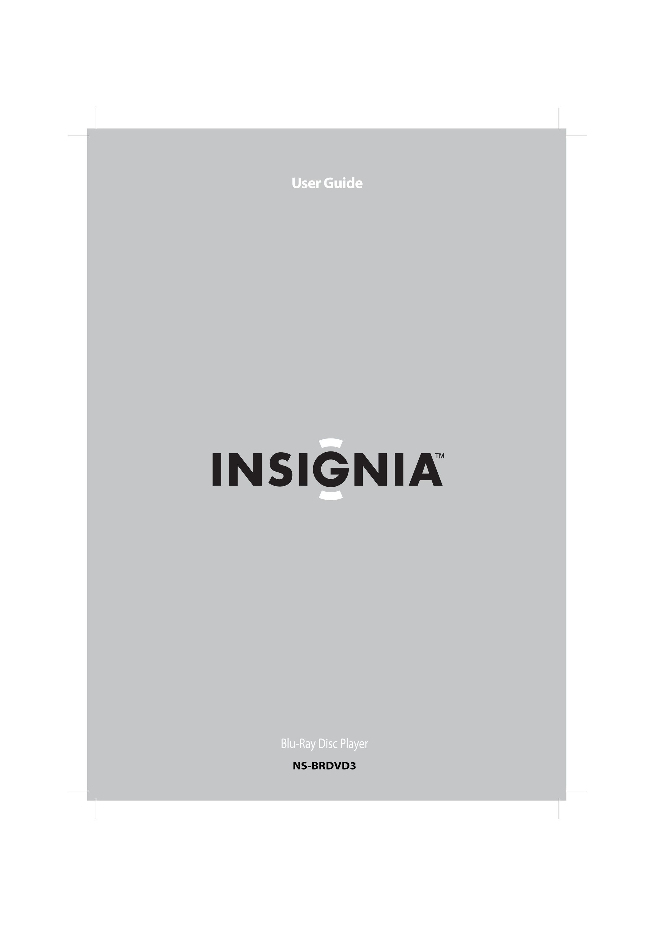 Insignia NS-BRDVD3 DVD Player User Manual