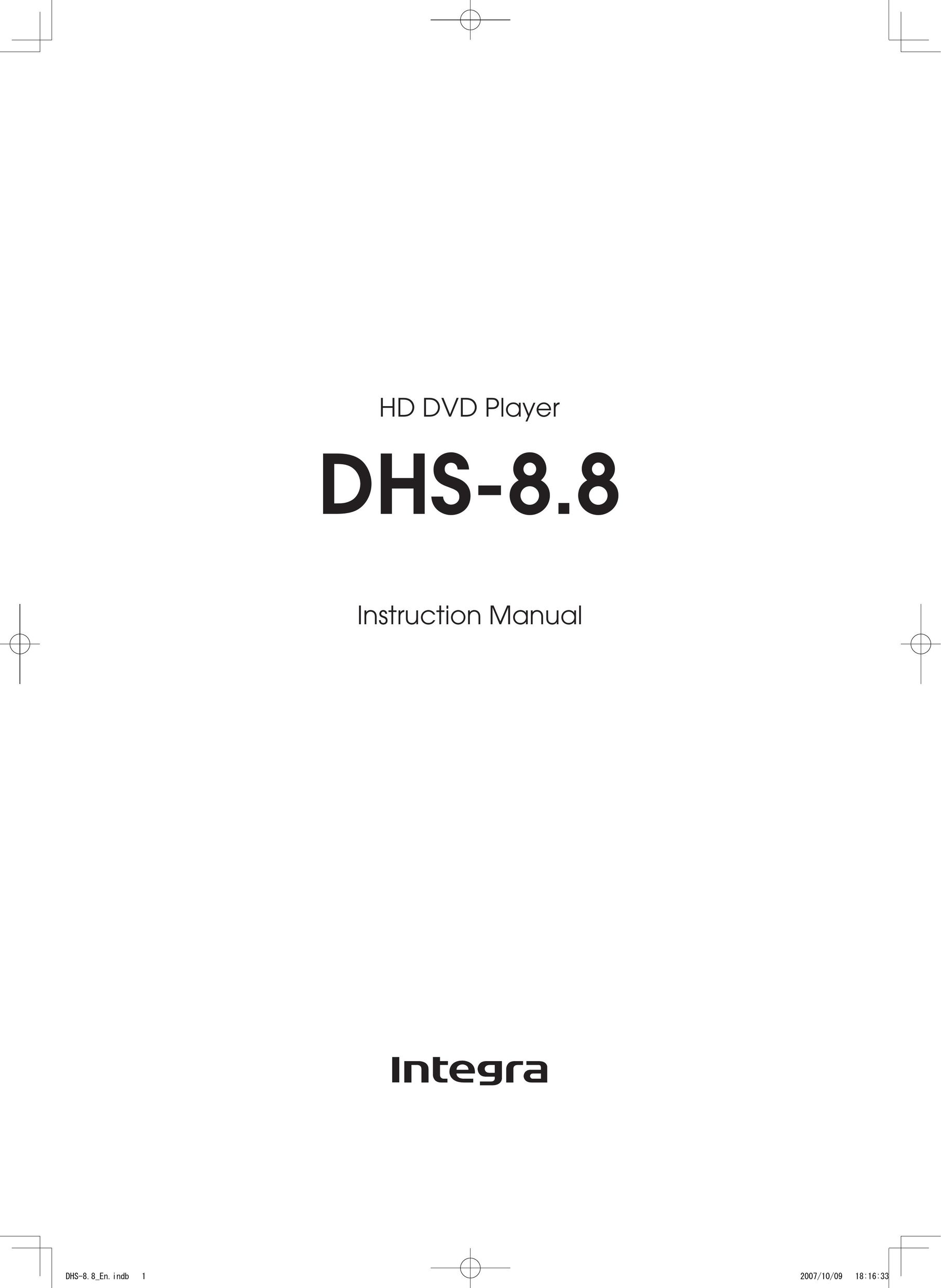 Integra DHS-8.8 DVD Player User Manual