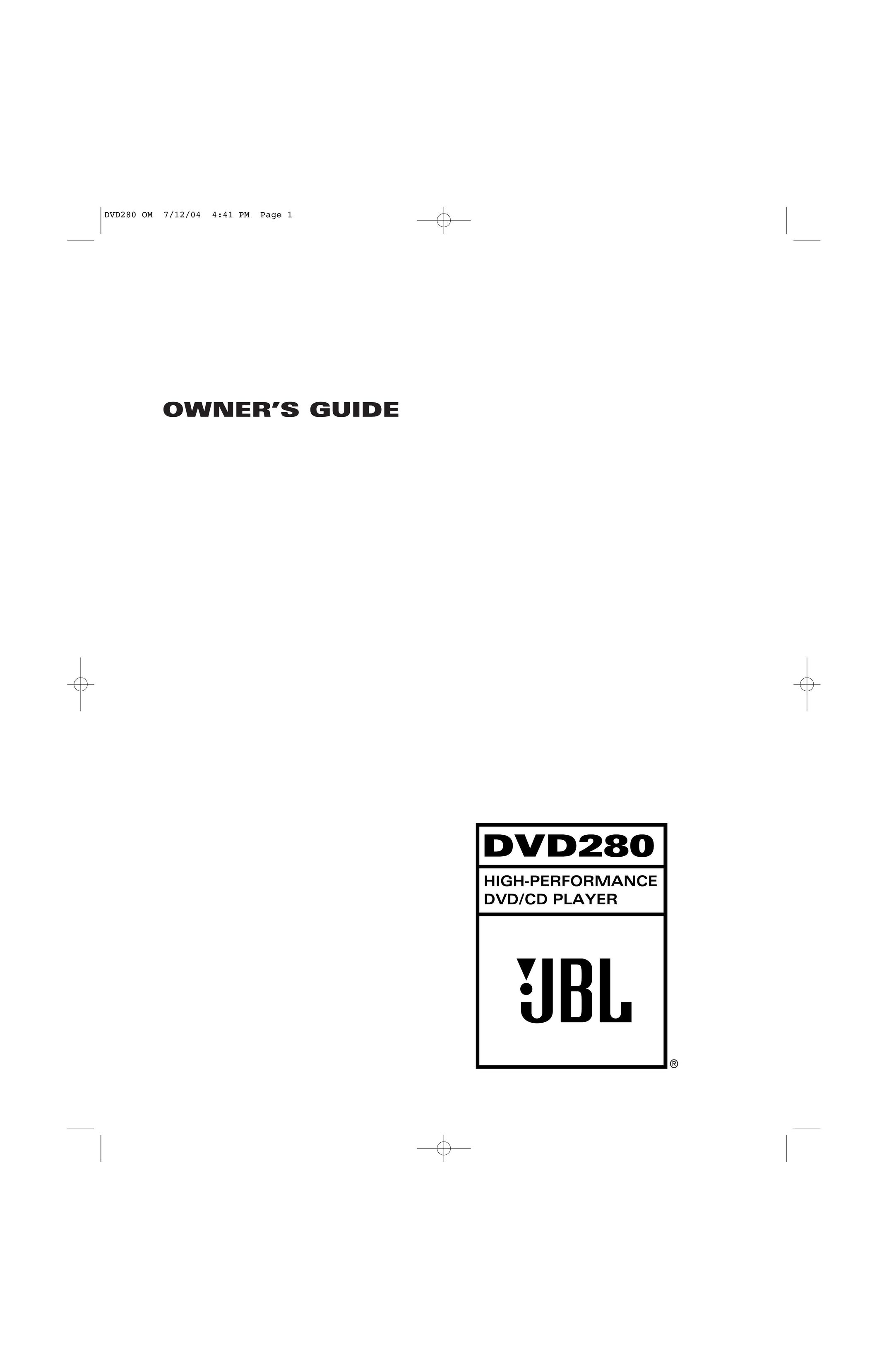 JBL DVD280 DVD Player User Manual