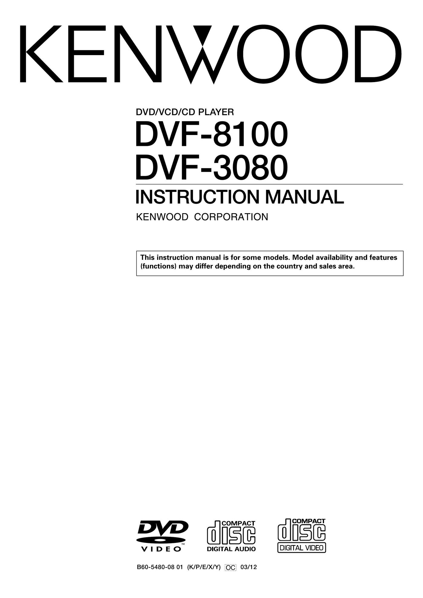 Kenwood DVF-3080 DVD Player User Manual
