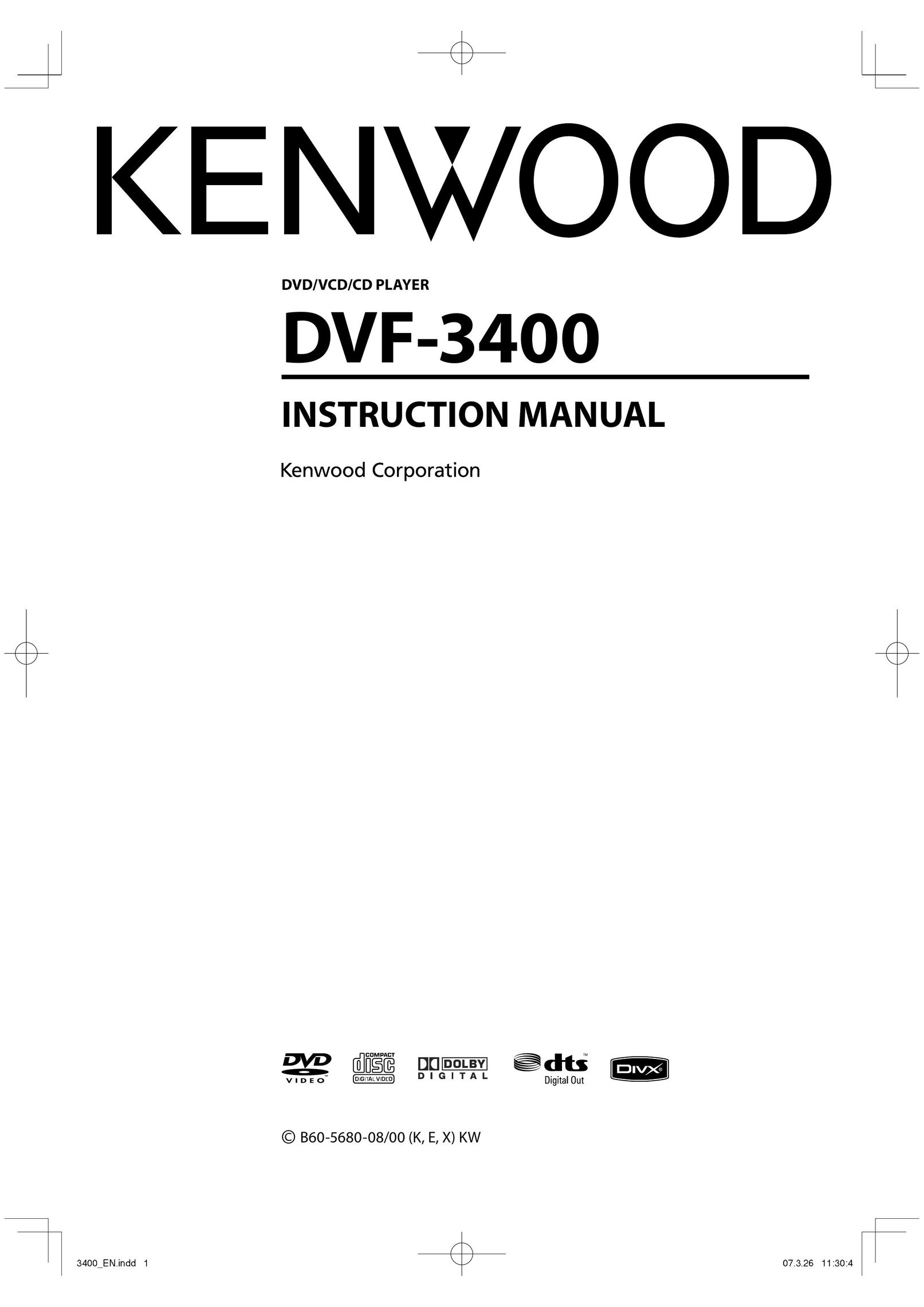 Kenwood DVF-3400 DVD Player User Manual