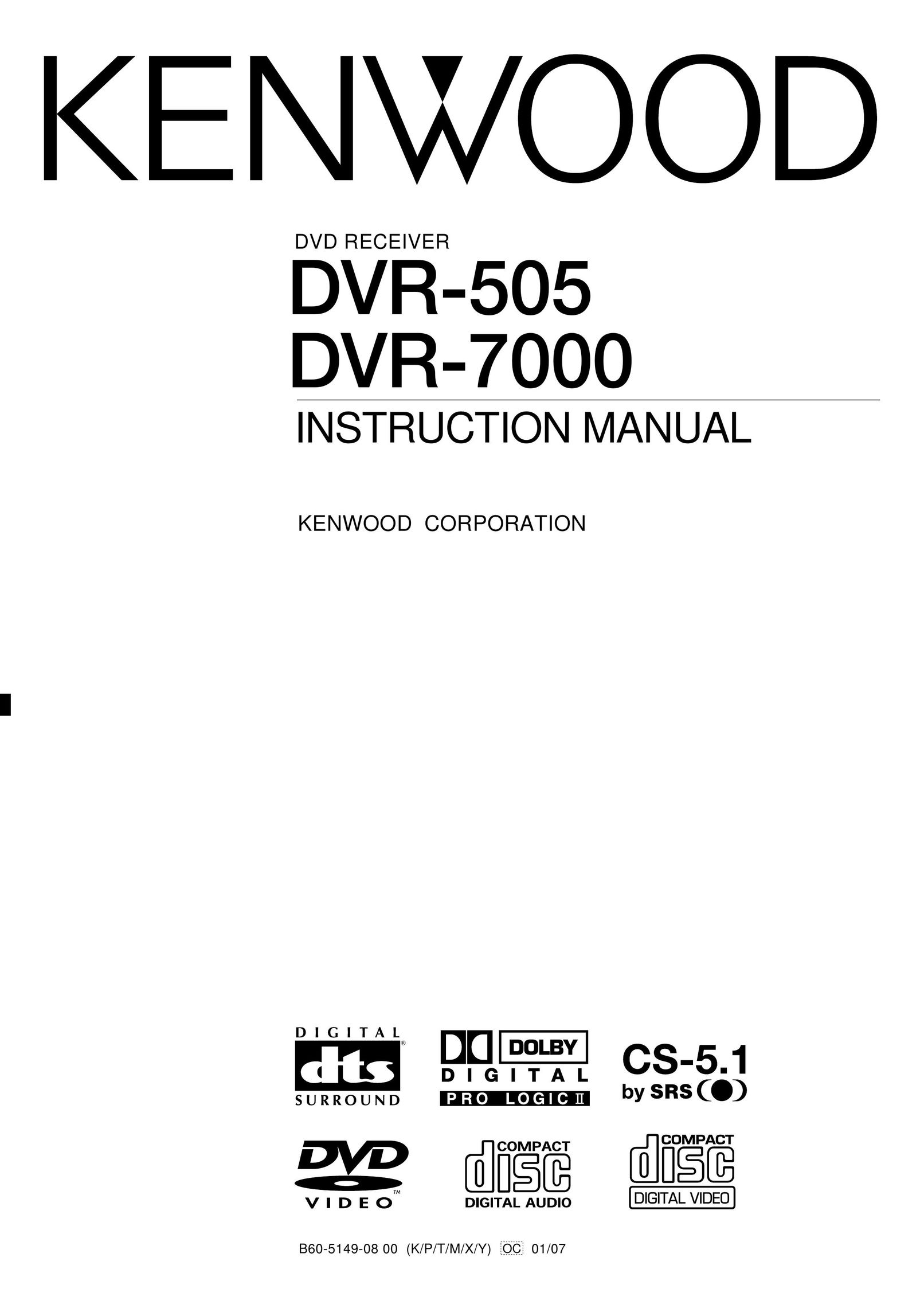 Kenwood DVR-7000 DVD Player User Manual