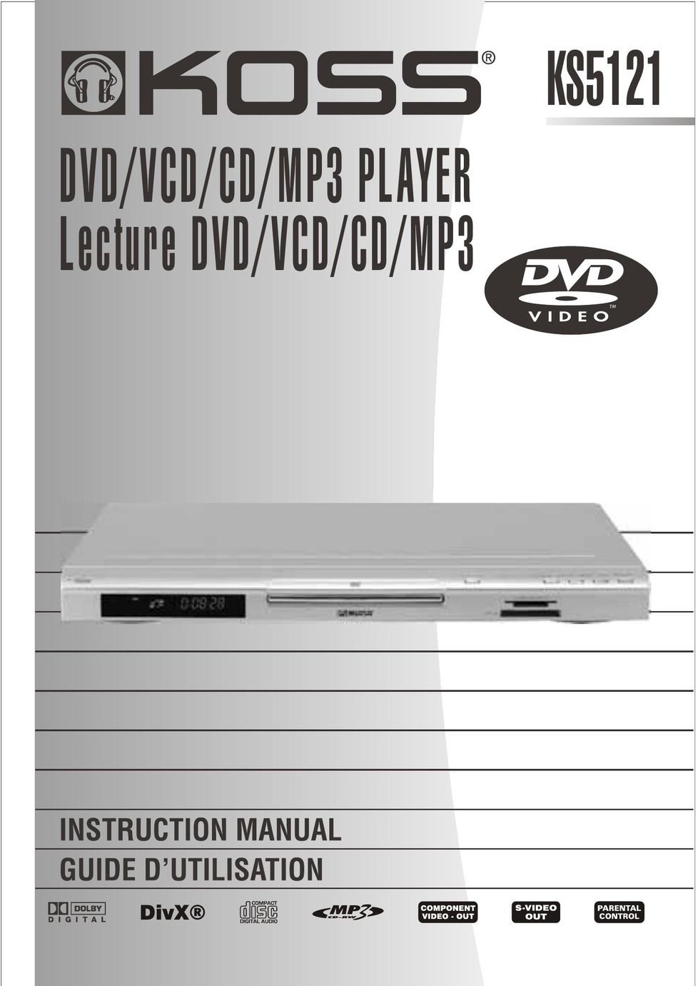 Koss 625p DVD Player User Manual