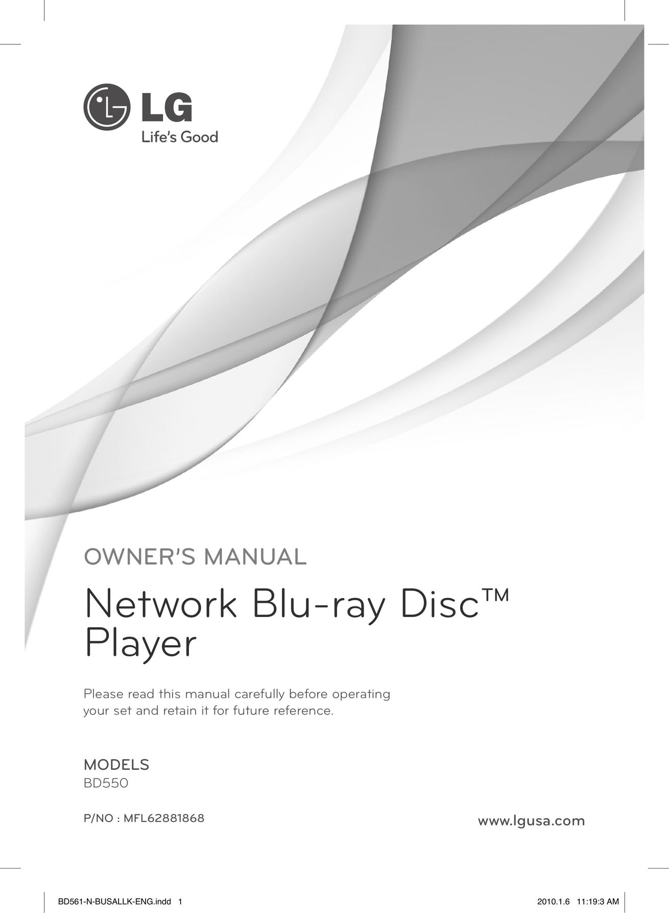 LG Electronics BD550 DVD Player User Manual