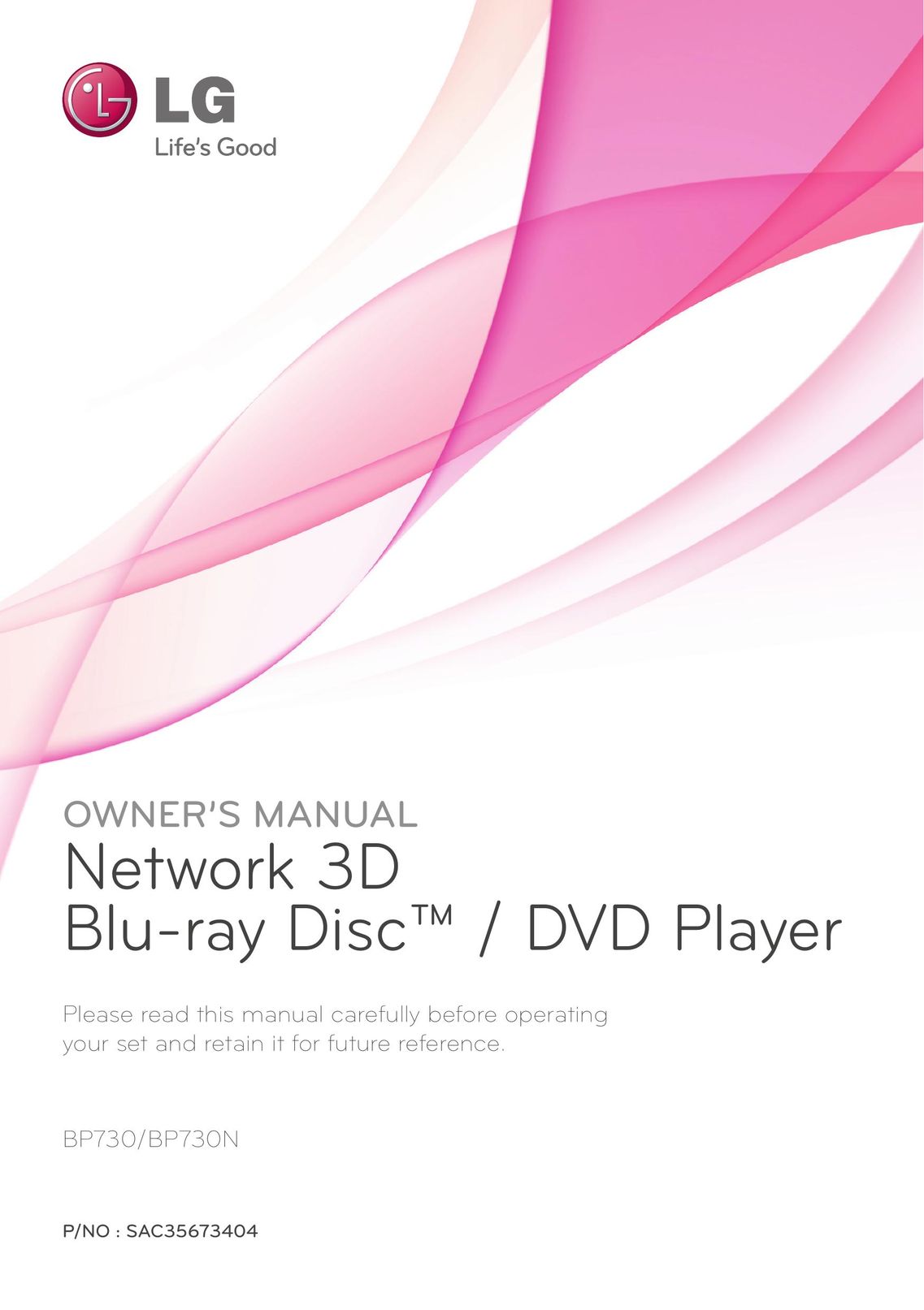 LG Electronics BP730 DVD Player User Manual