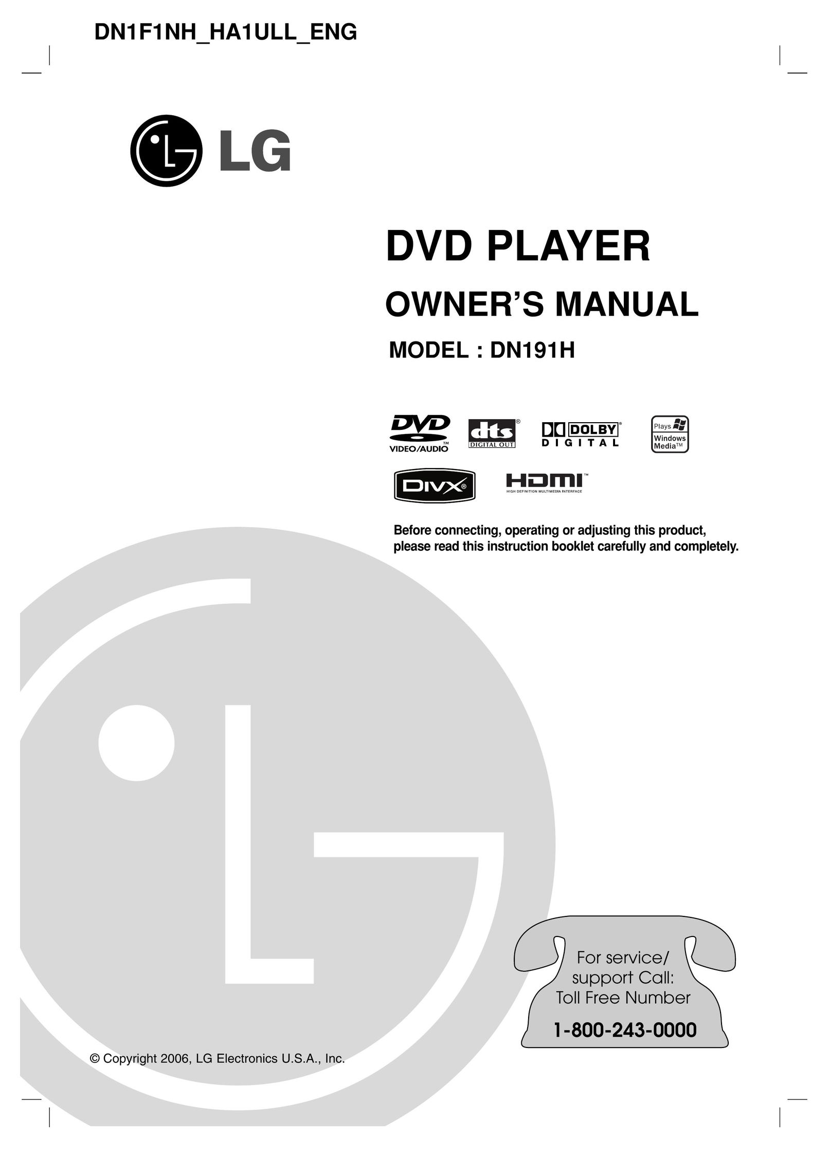 LG Electronics DN191H DVD Player User Manual