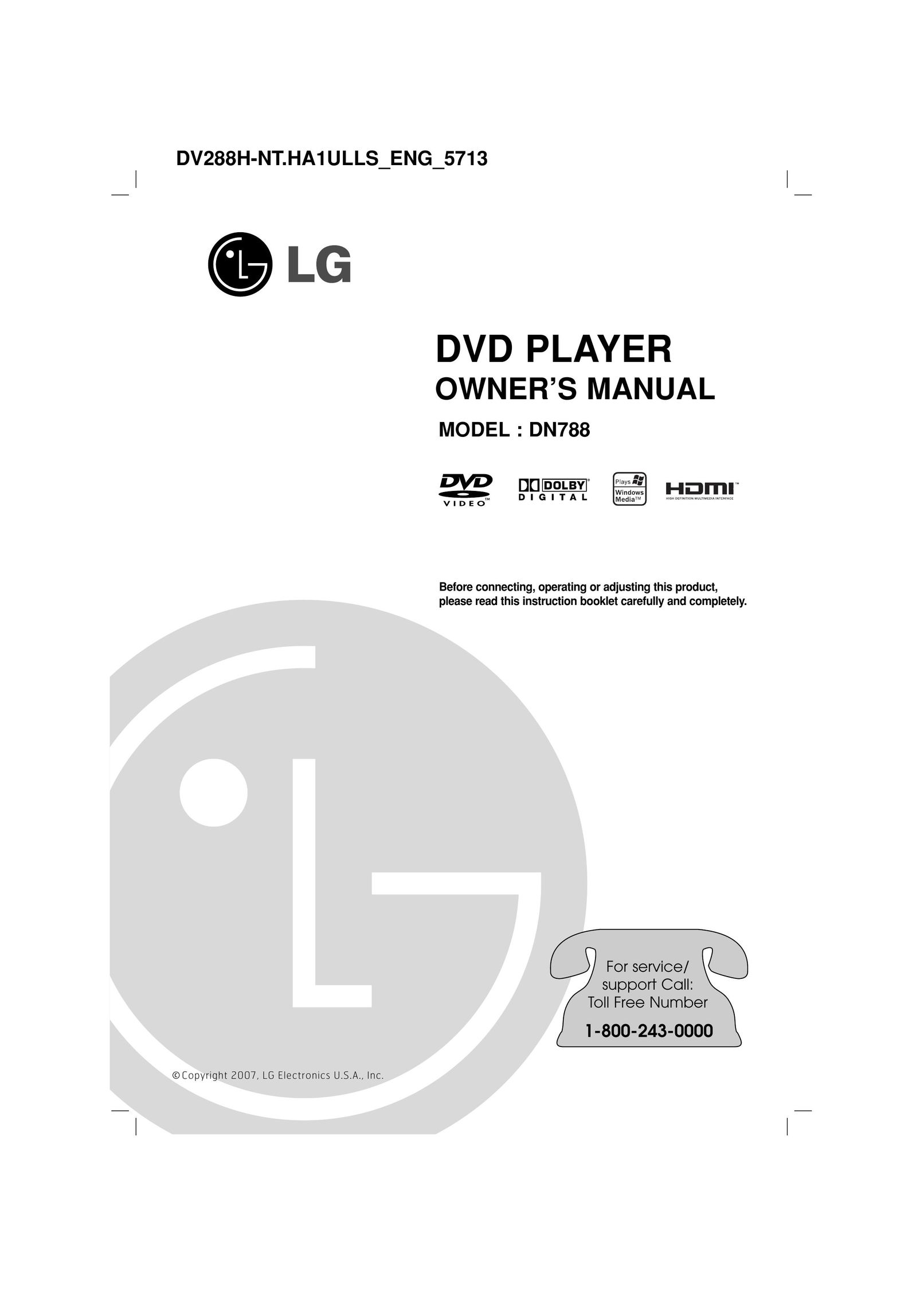 LG Electronics DN788 DVD Player User Manual