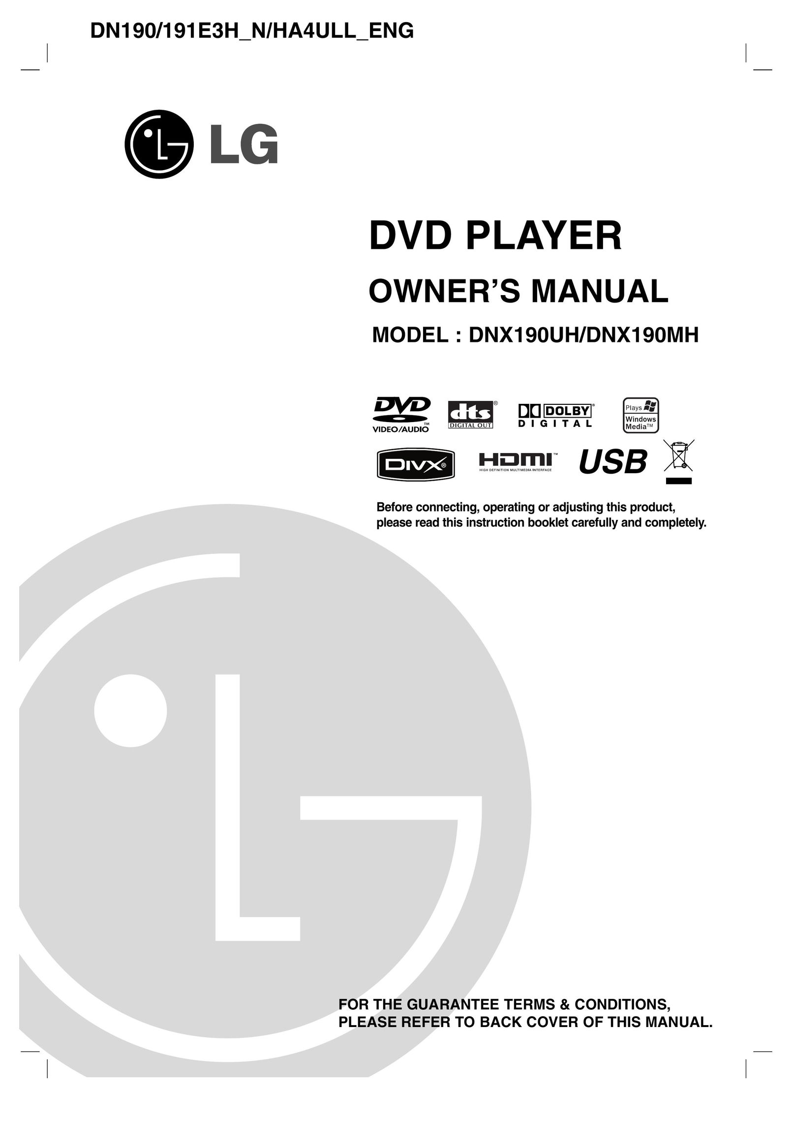 LG Electronics DNX190MH DVD Player User Manual