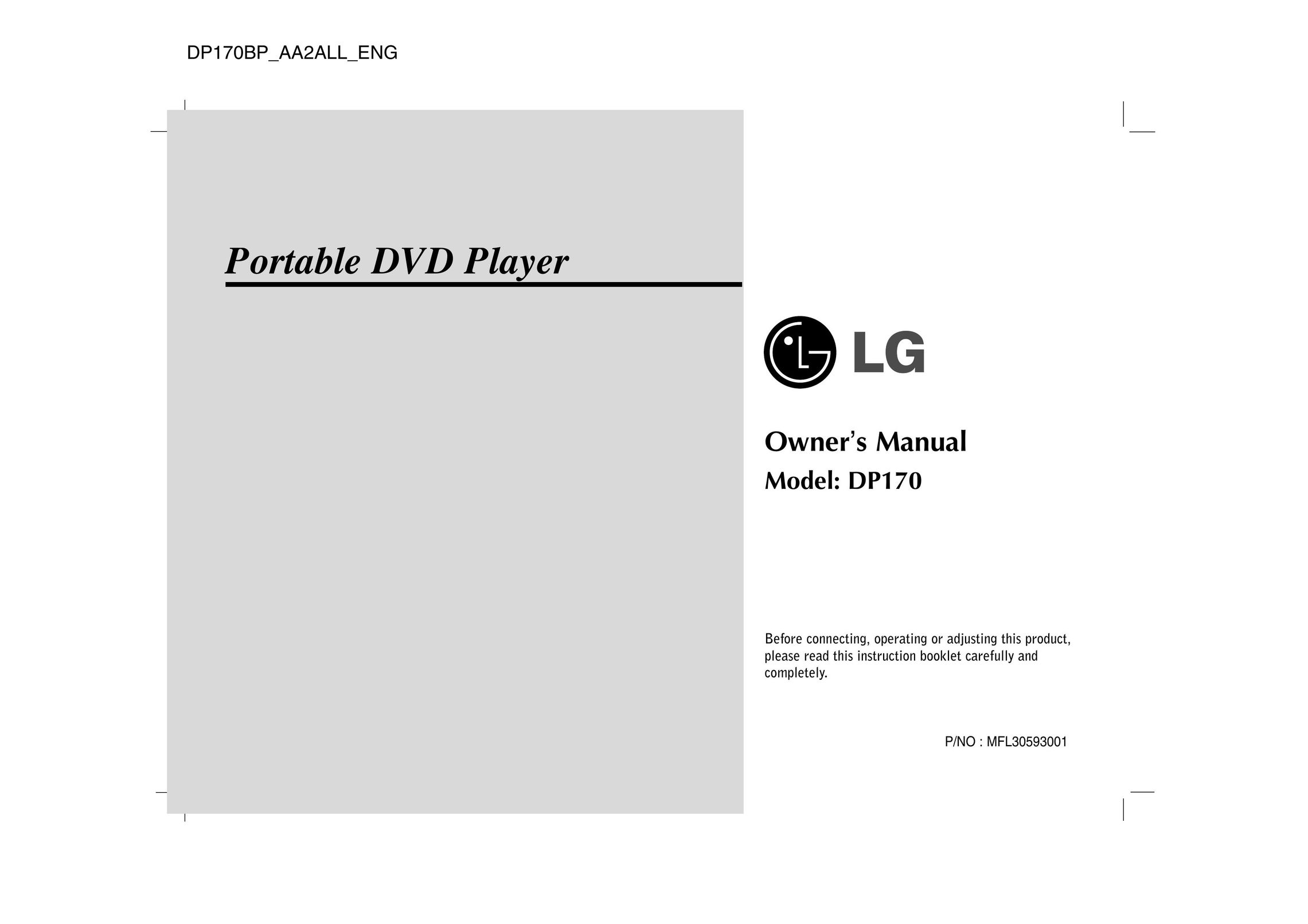 LG Electronics DP170 DVD Player User Manual