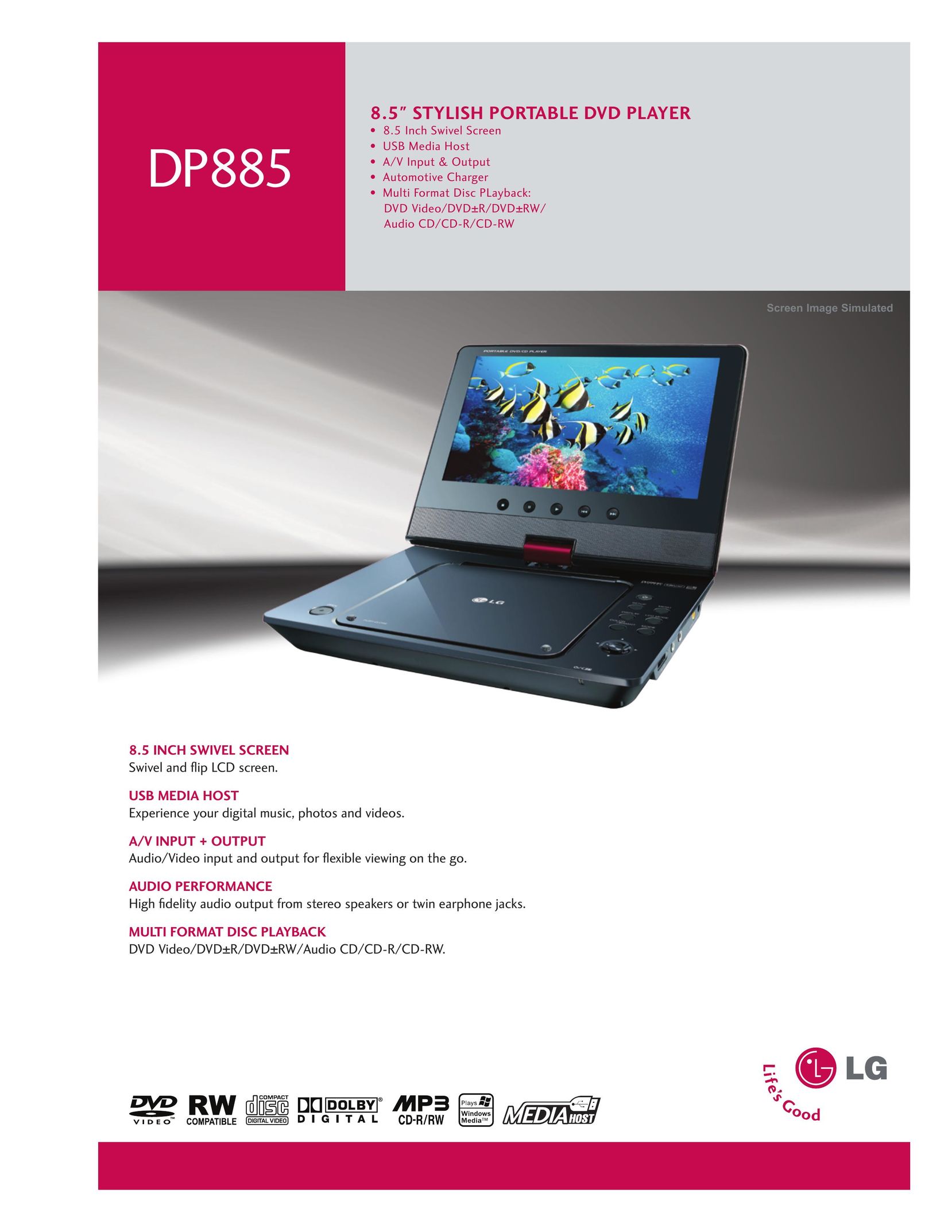 LG Electronics DP885 DVD Player User Manual