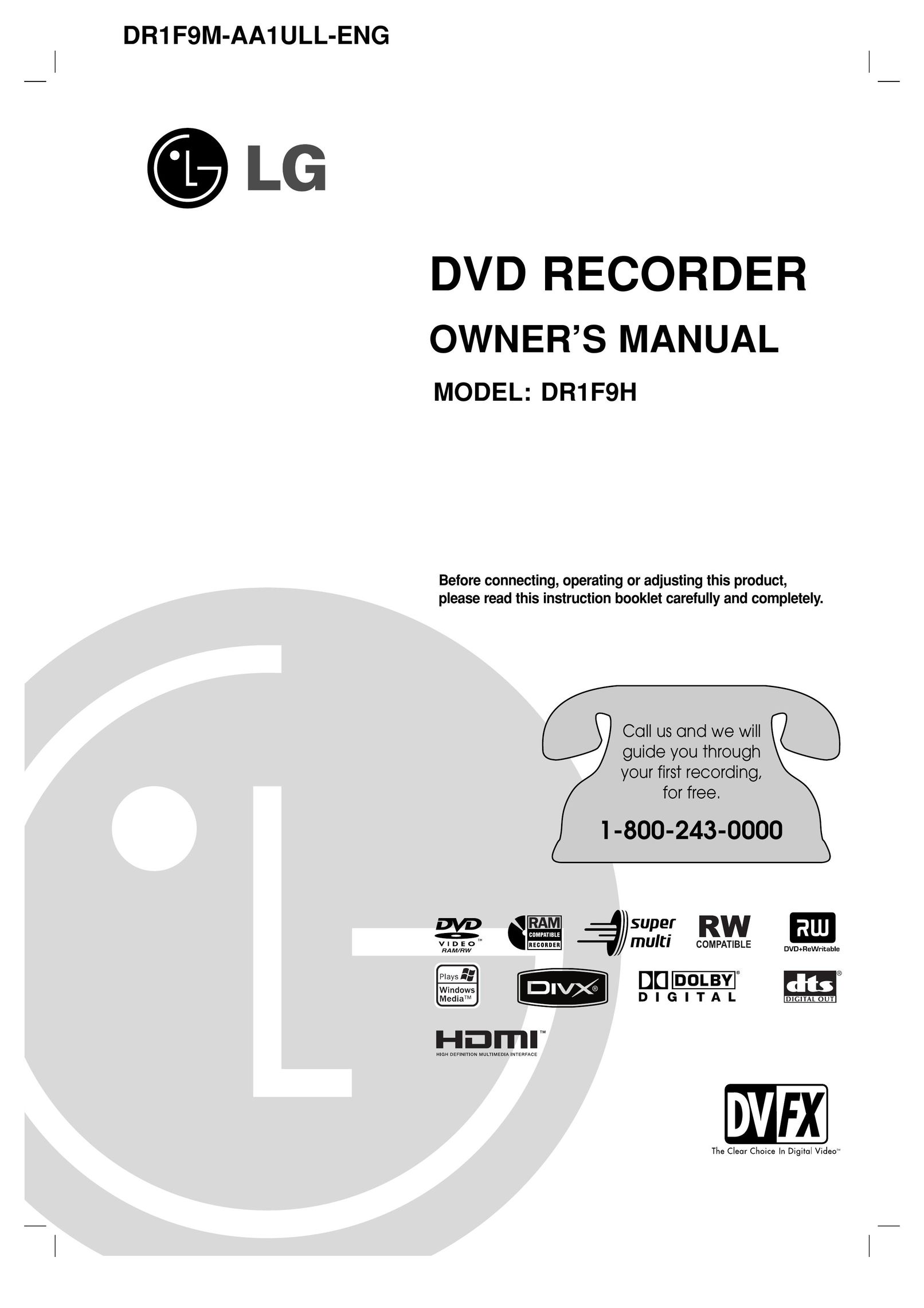 LG Electronics DR1F9M DVD Player User Manual