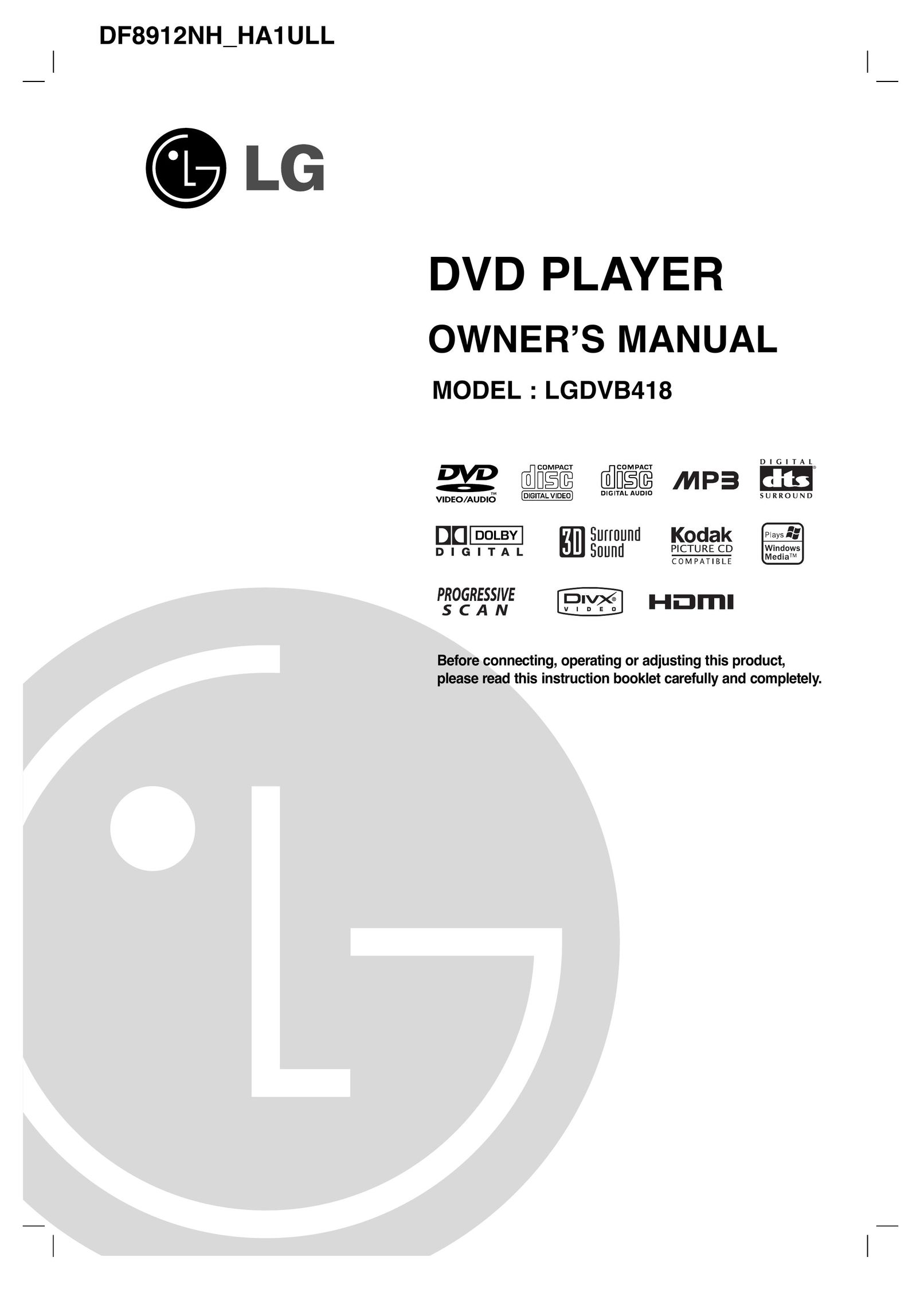 LG Electronics DVB418 DVD Player User Manual