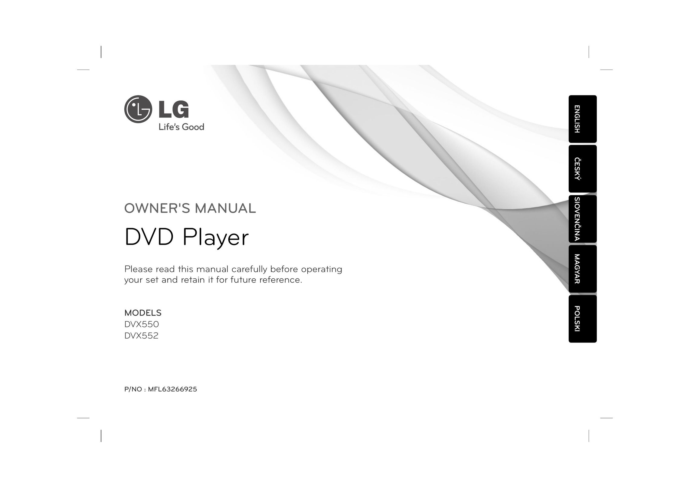 LG Electronics DVX550 DVD Player User Manual