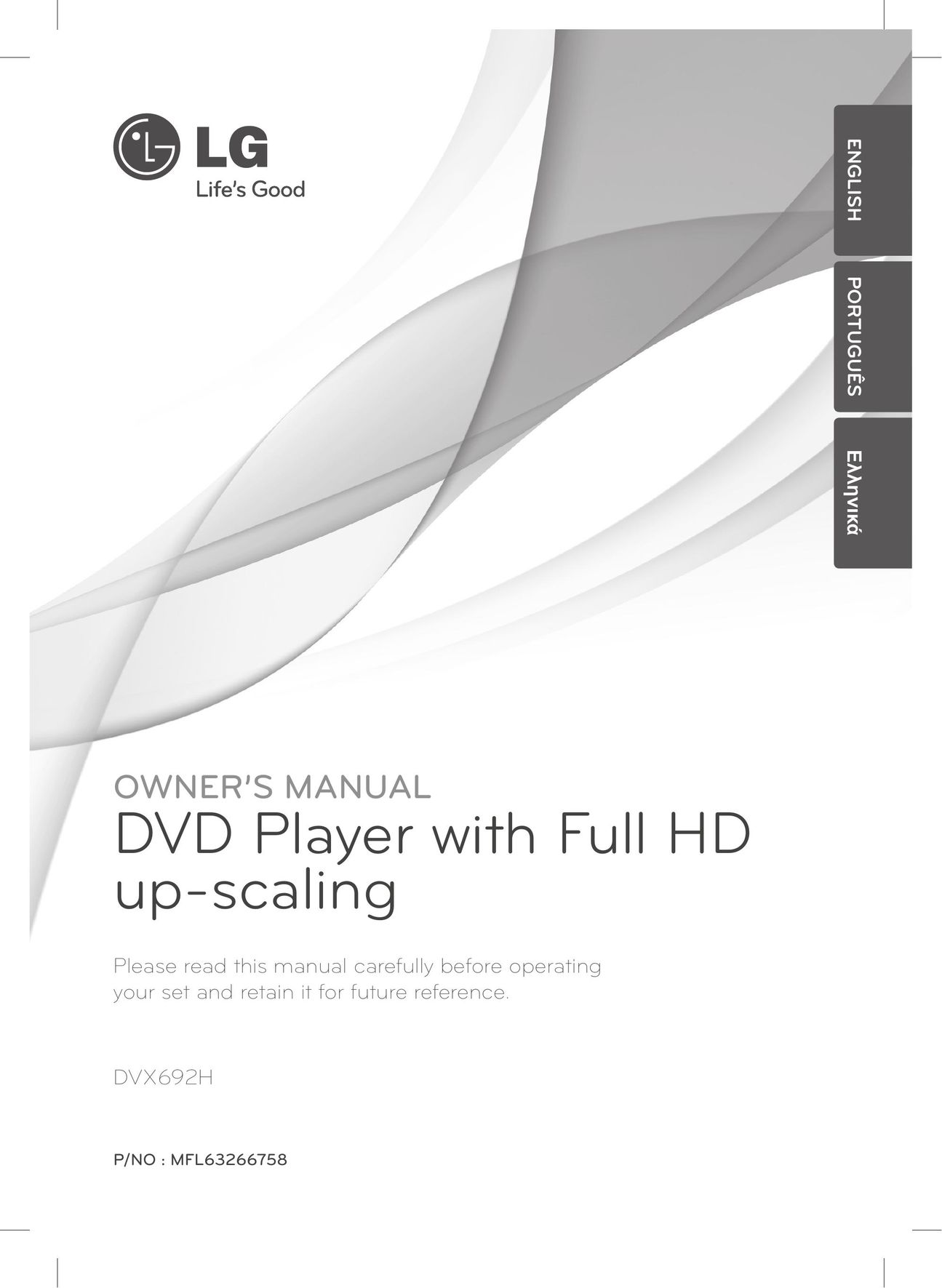 LG Electronics DVX692H DVD Player User Manual