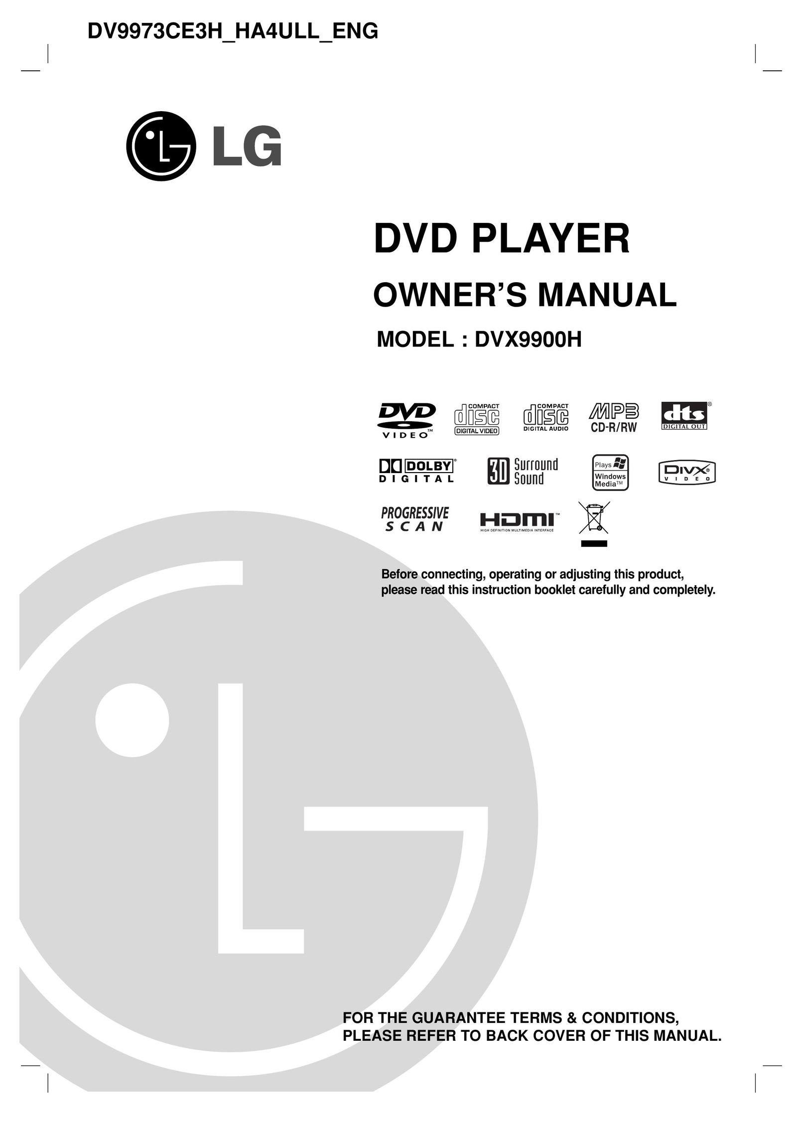 LG Electronics DVX9900H DVD Player User Manual