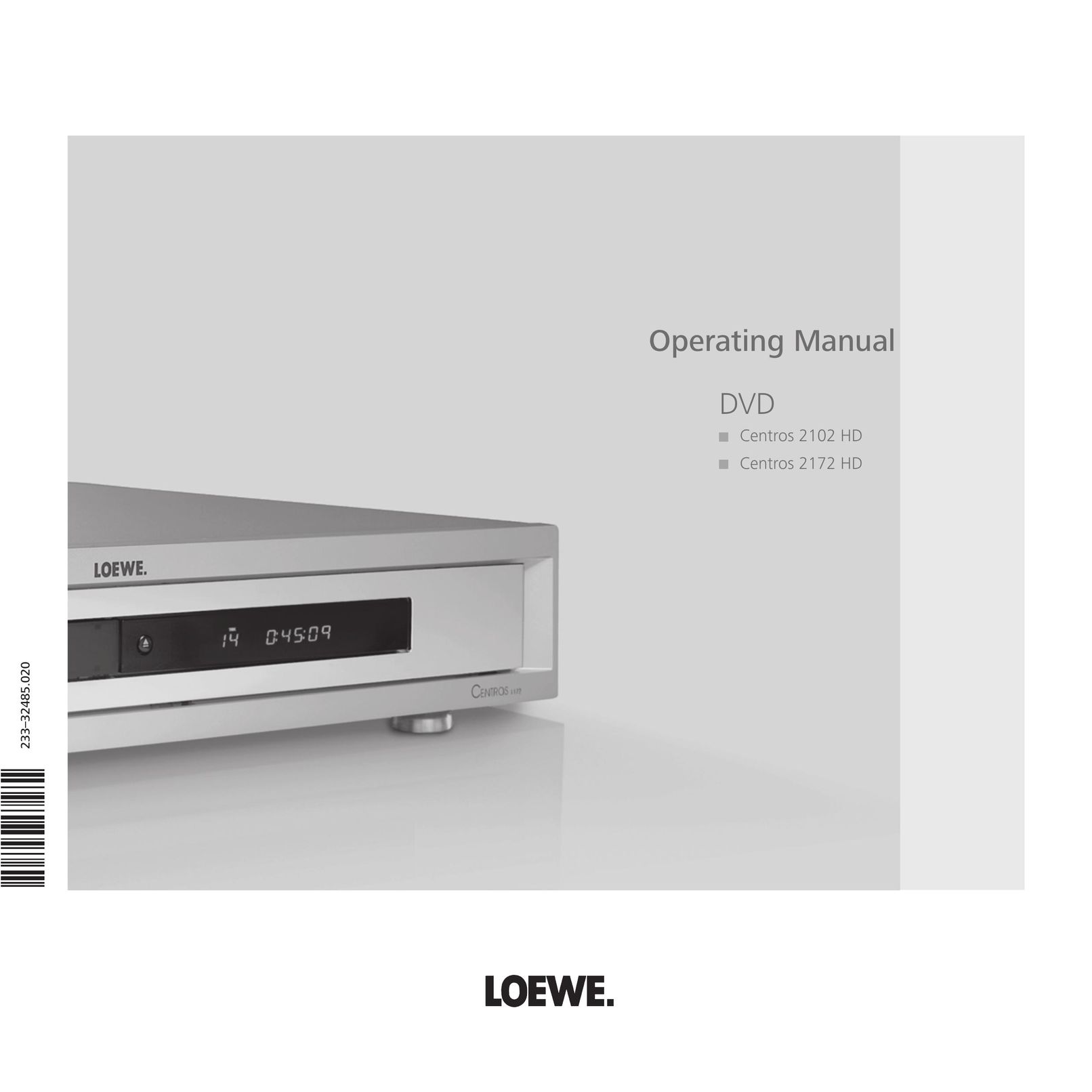 Loewe Centros 2102 HD DVD Player User Manual