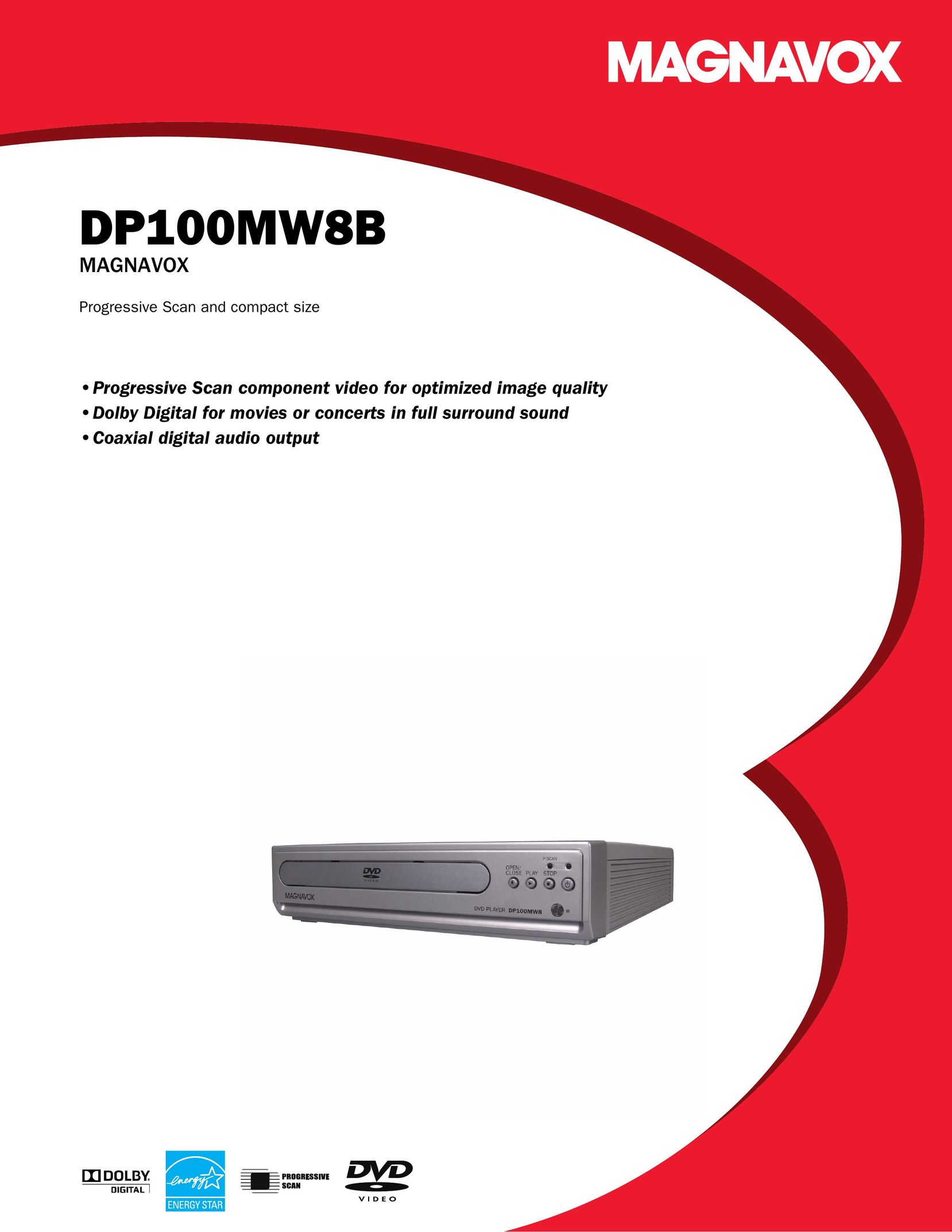 Magnavox DP100MW8B DVD Player User Manual