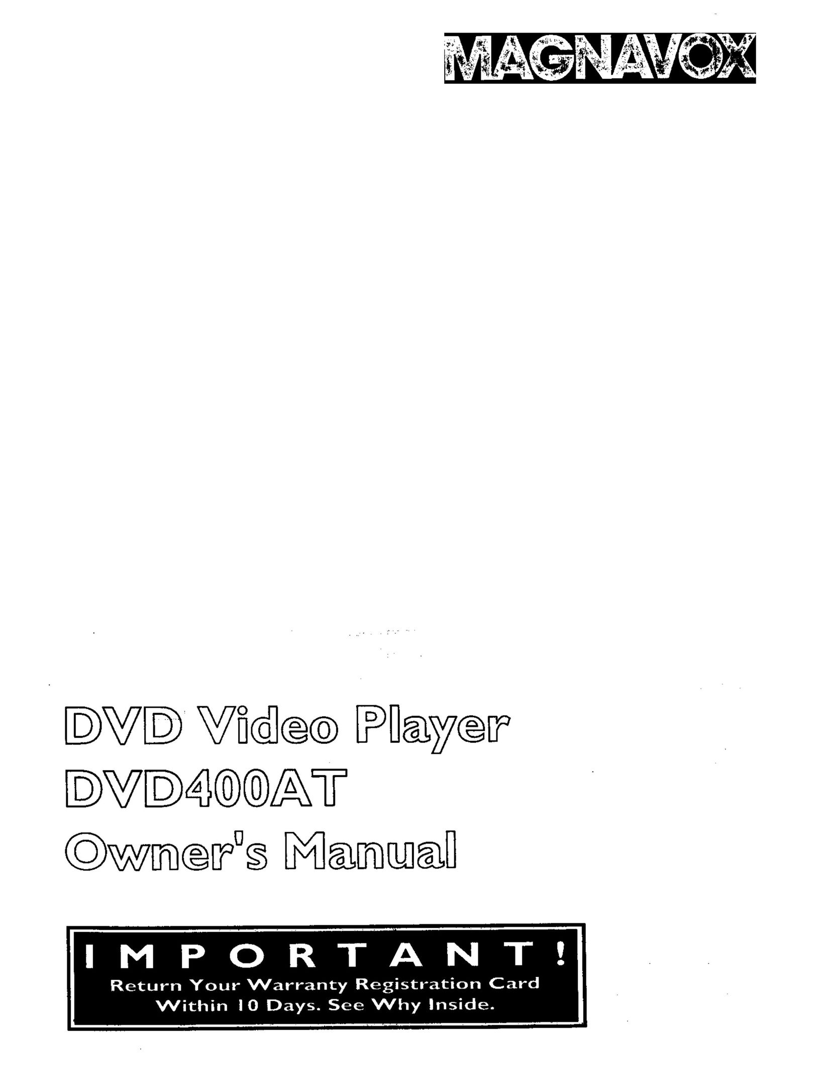 Magnavox DVD400AT DVD Player User Manual