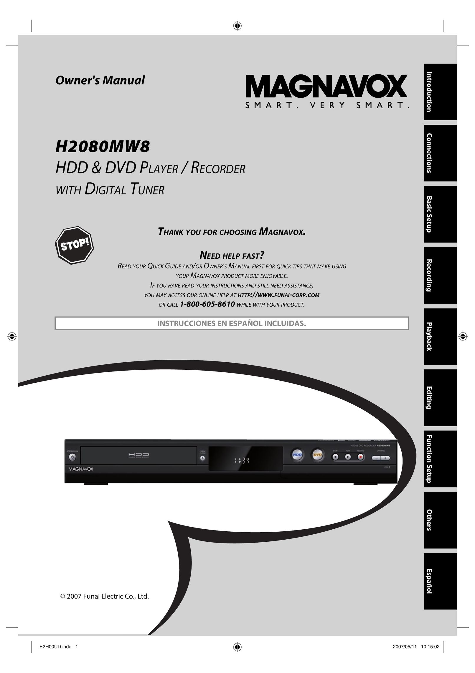 Magnavox H2080MW8 DVD Player User Manual