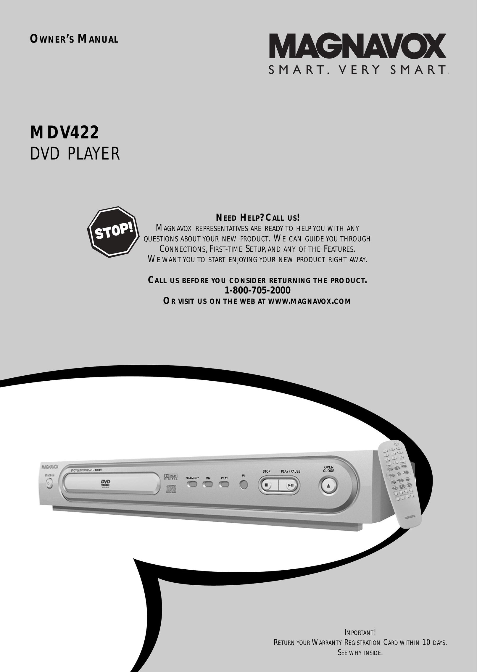 Magnavox MDV422 DVD Player User Manual