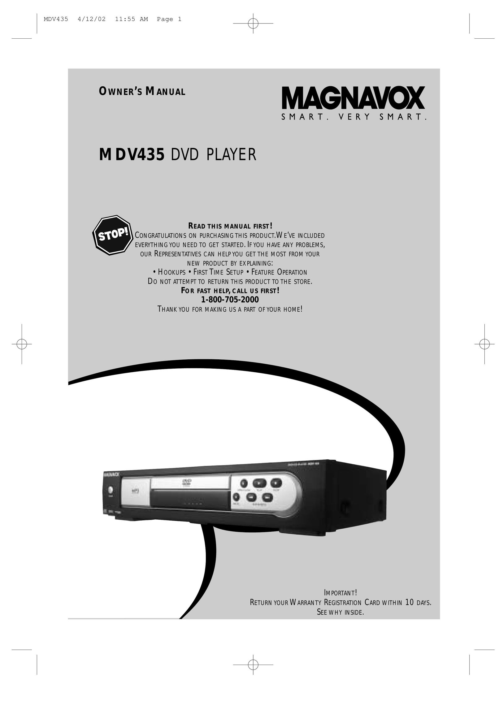 Magnavox MDV435 DVD Player User Manual