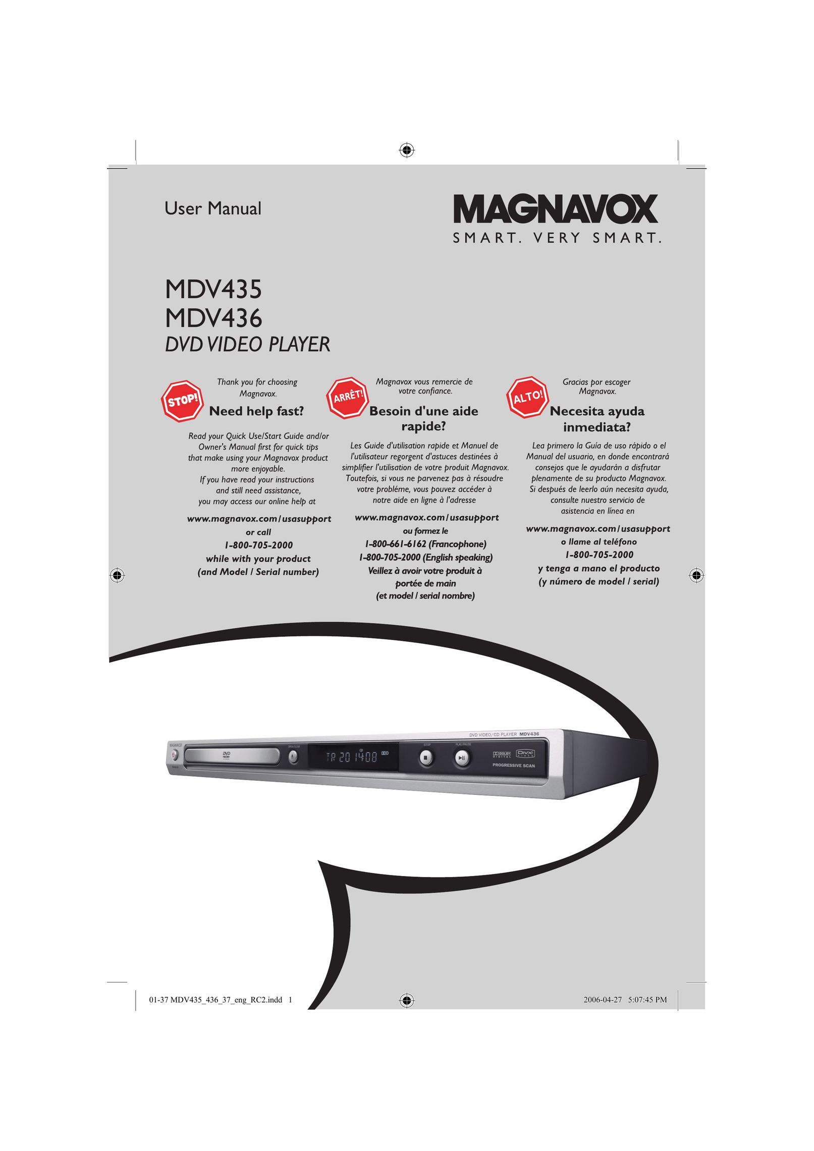 Magnavox mdv436 DVD Player User Manual