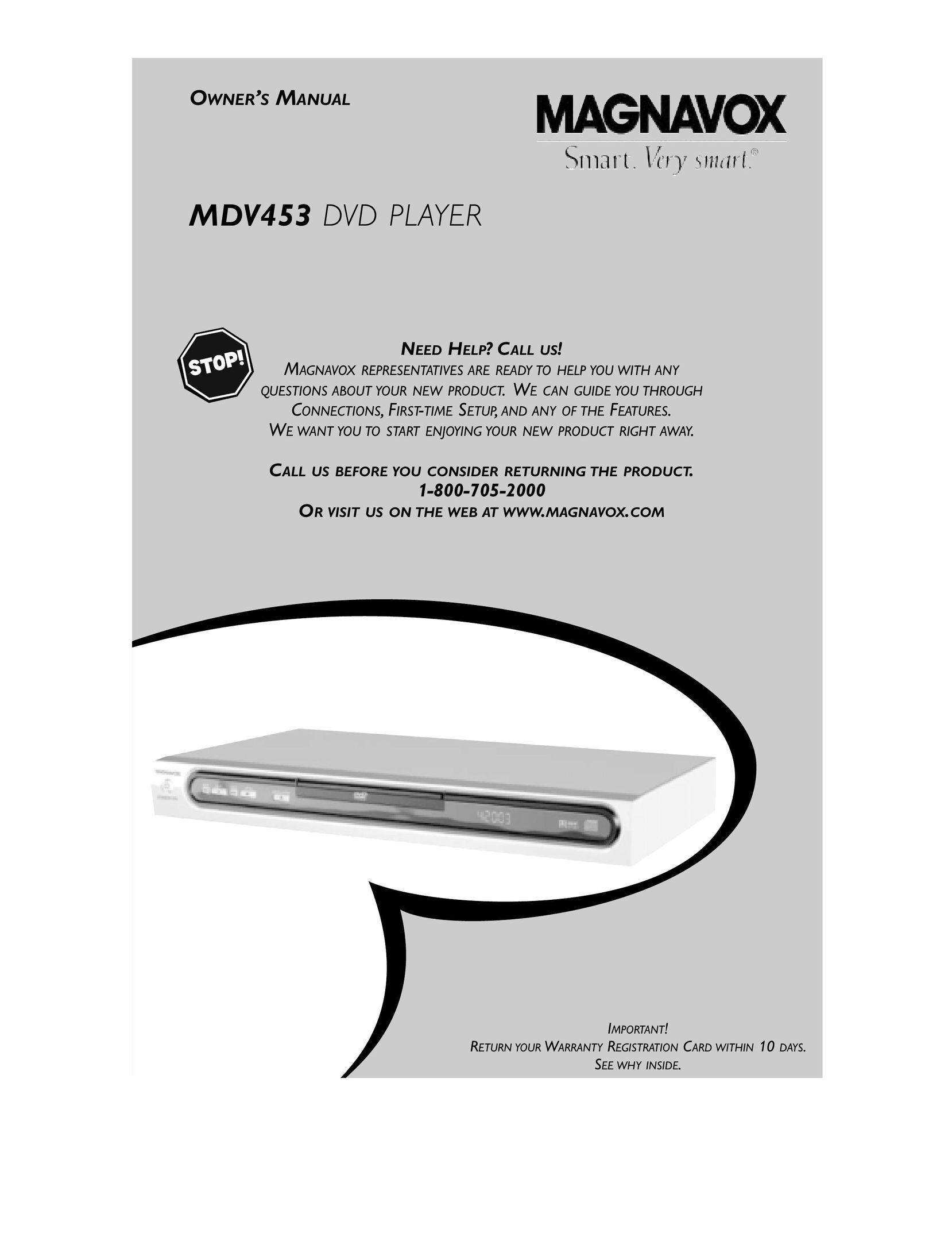 Magnavox MDV453 DVD Player User Manual