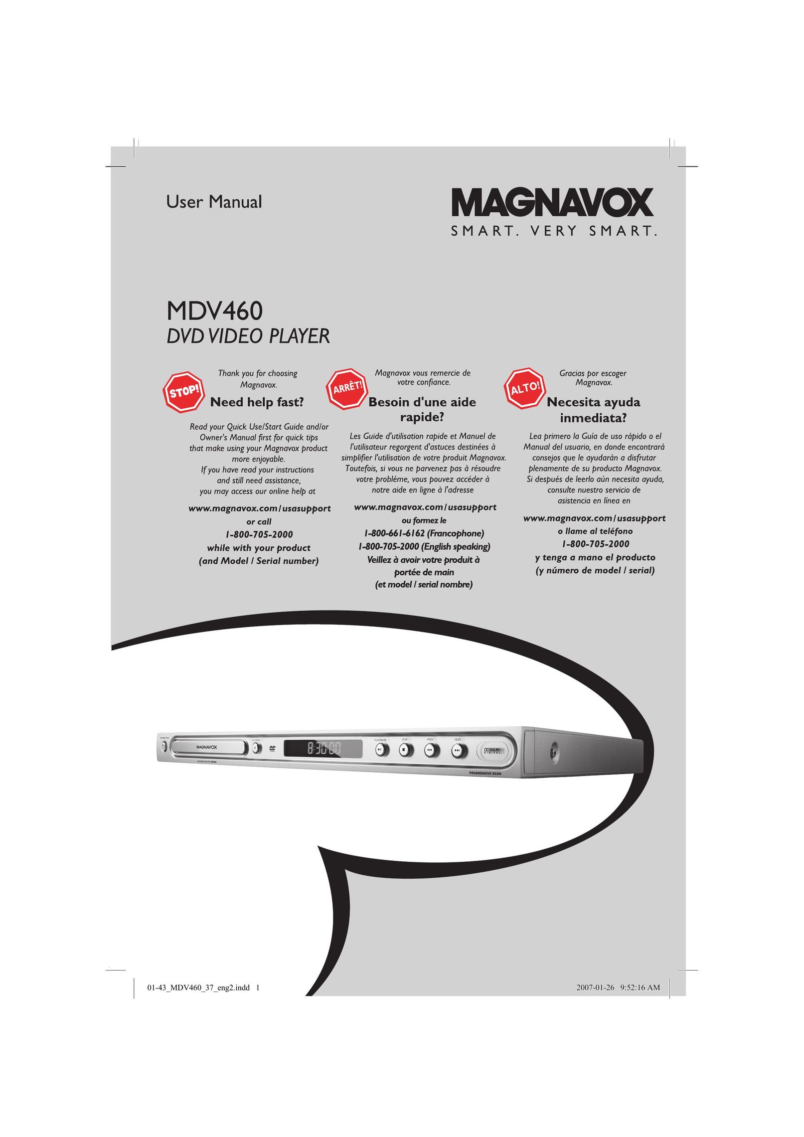 Magnavox MDV460 DVD Player User Manual