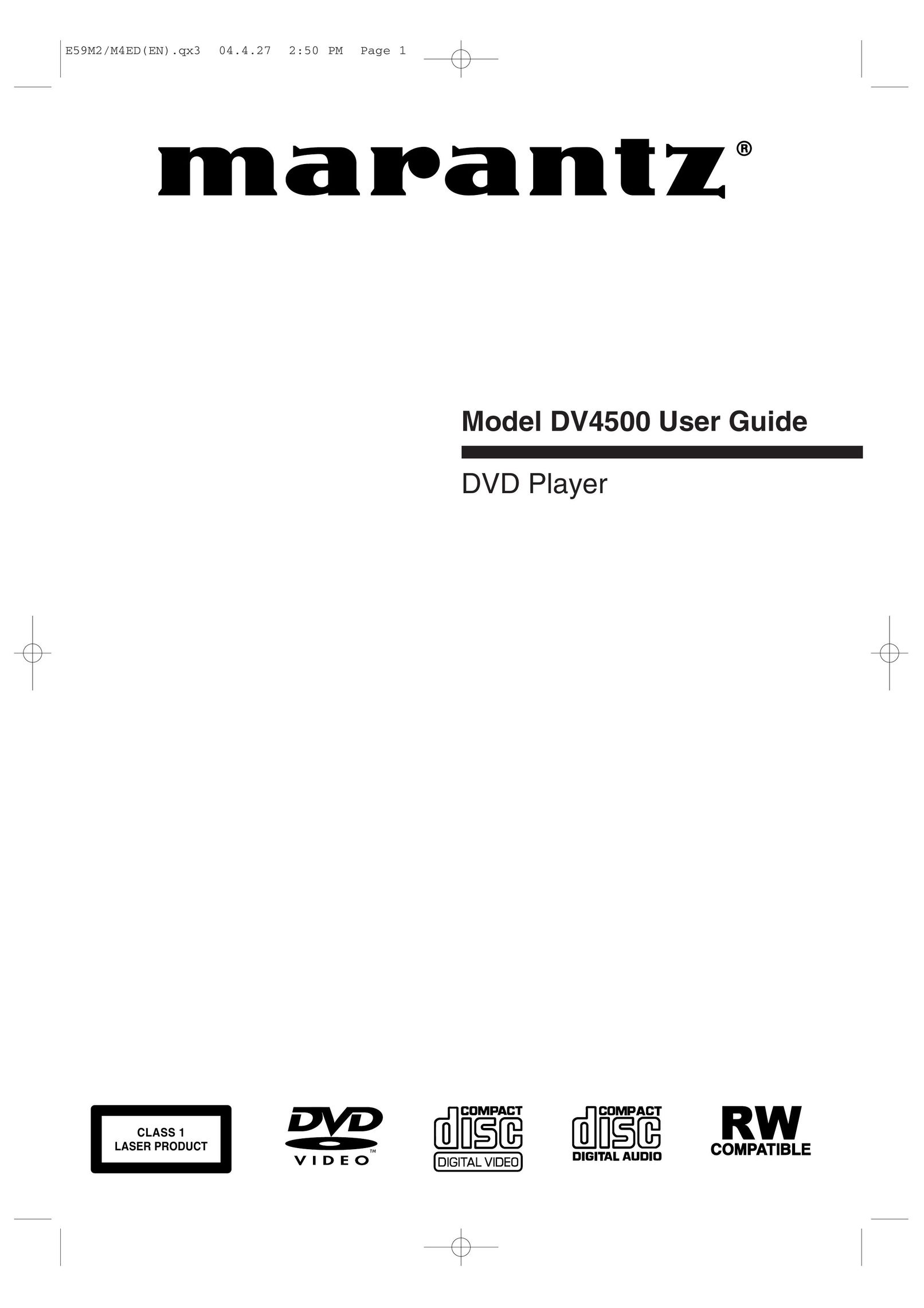 Marantz DV4500 DVD Player User Manual