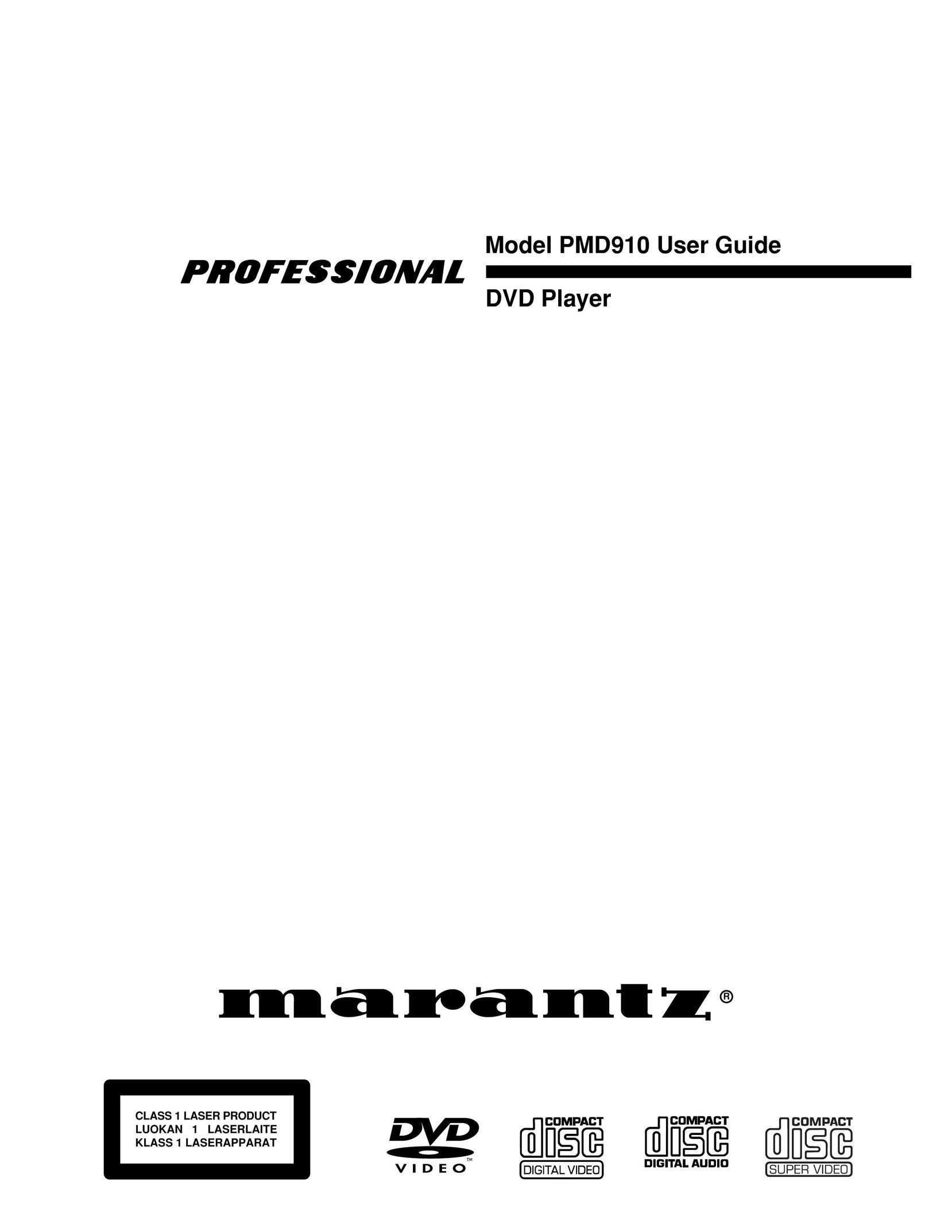 Marantz PMD910 DVD Player User Manual