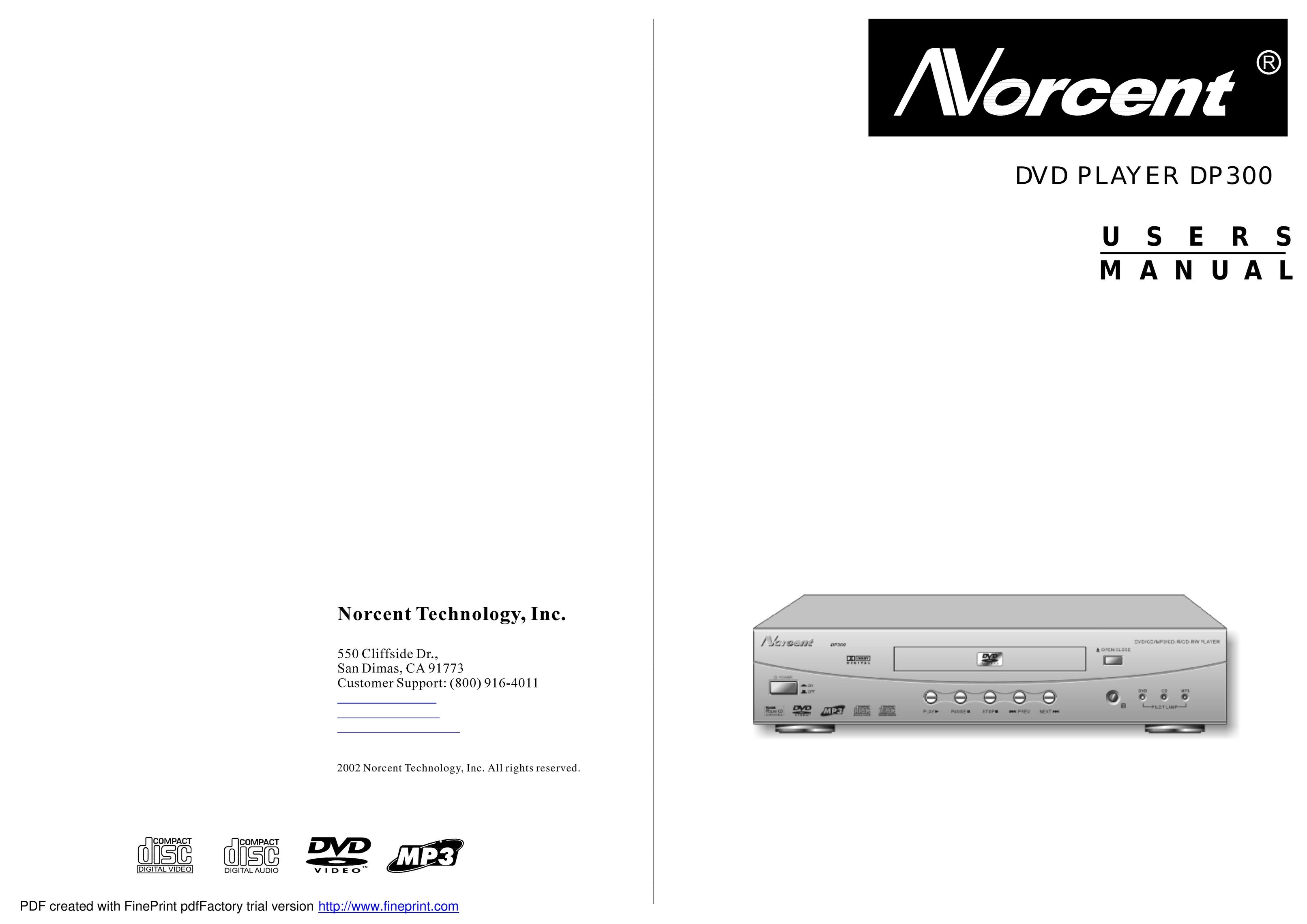 Norcent Technologies DP300 DVD Player User Manual