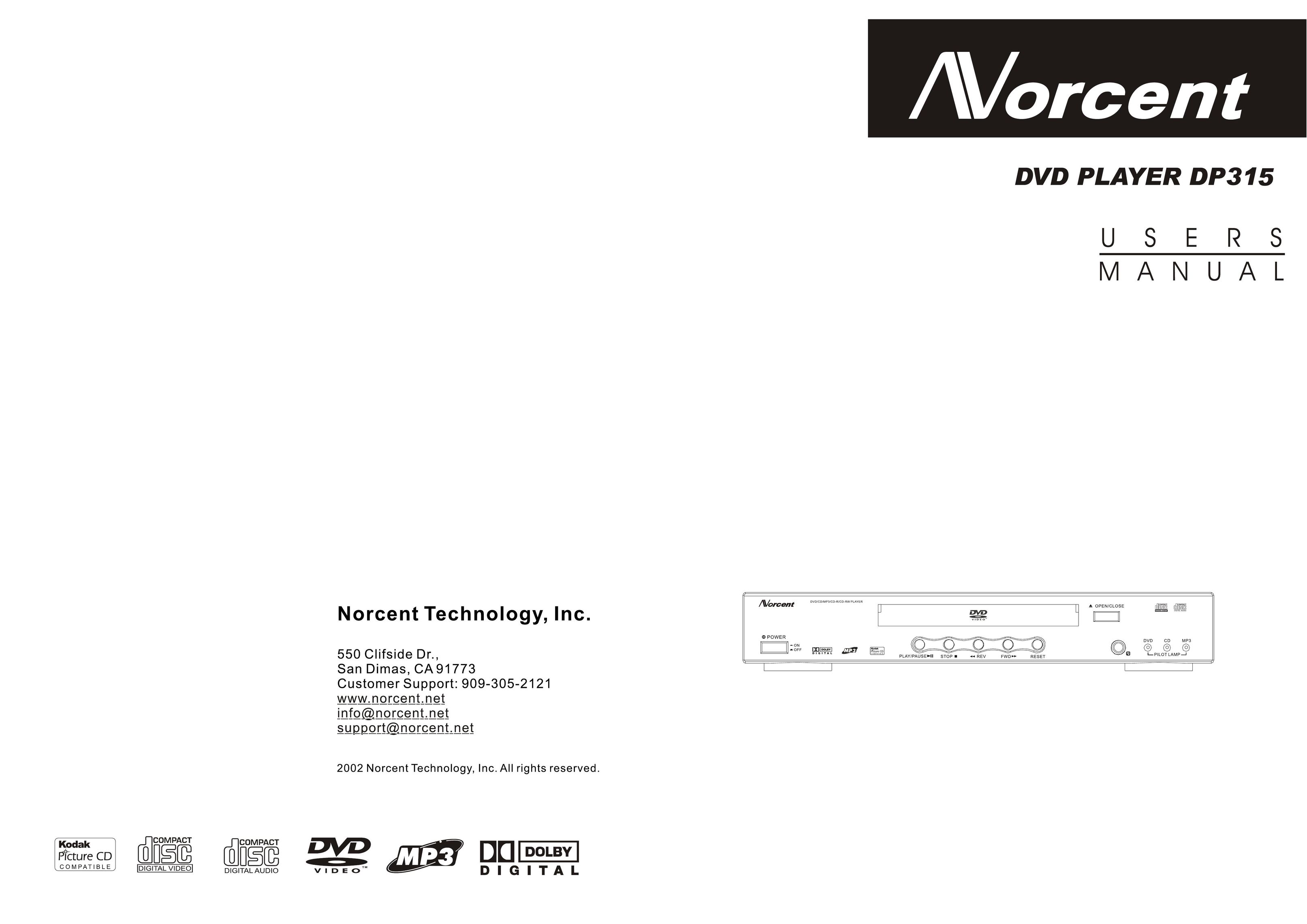 Norcent Technologies DP315 DVD Player User Manual