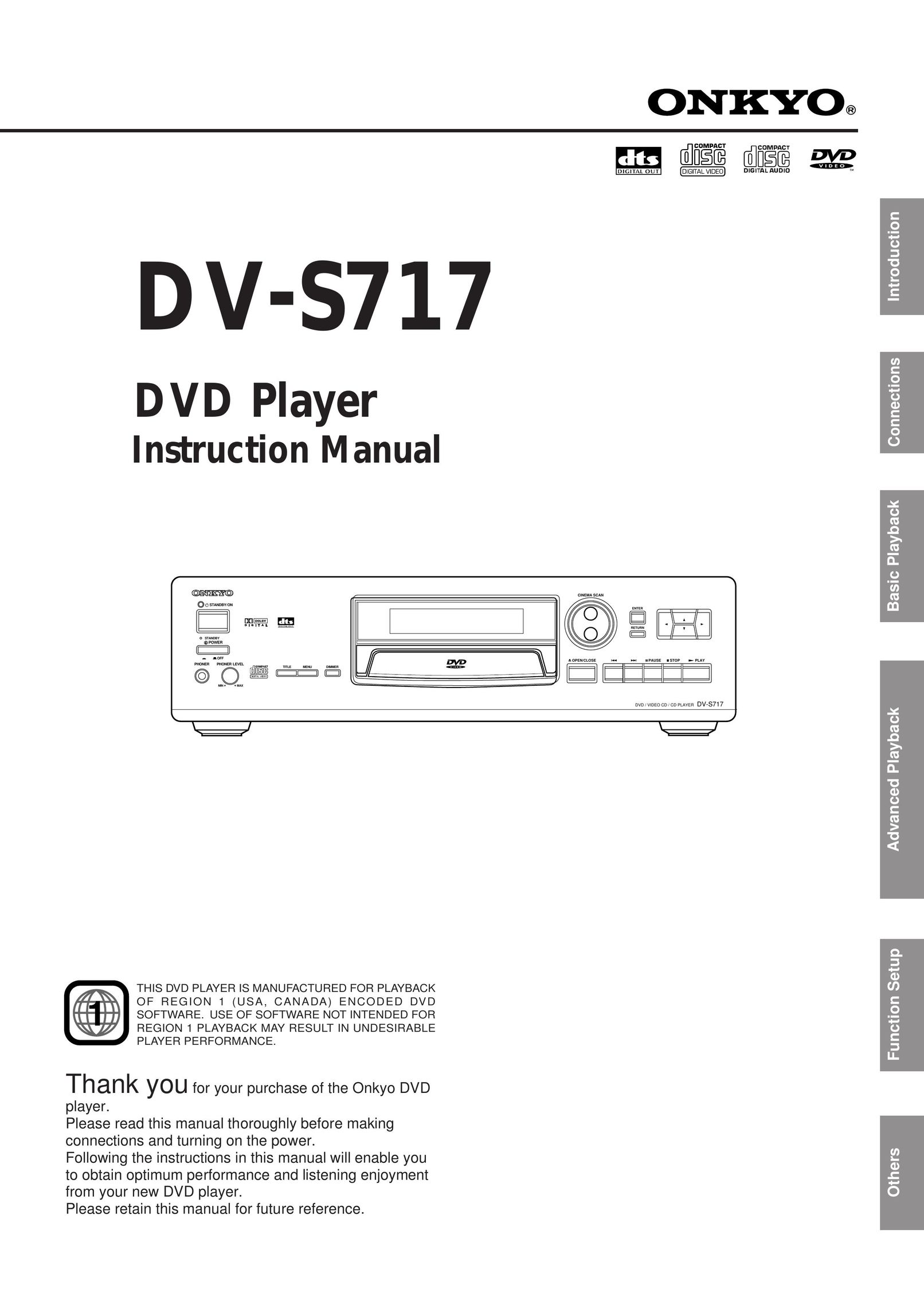 Onkyo DV-S717 DVD Player User Manual