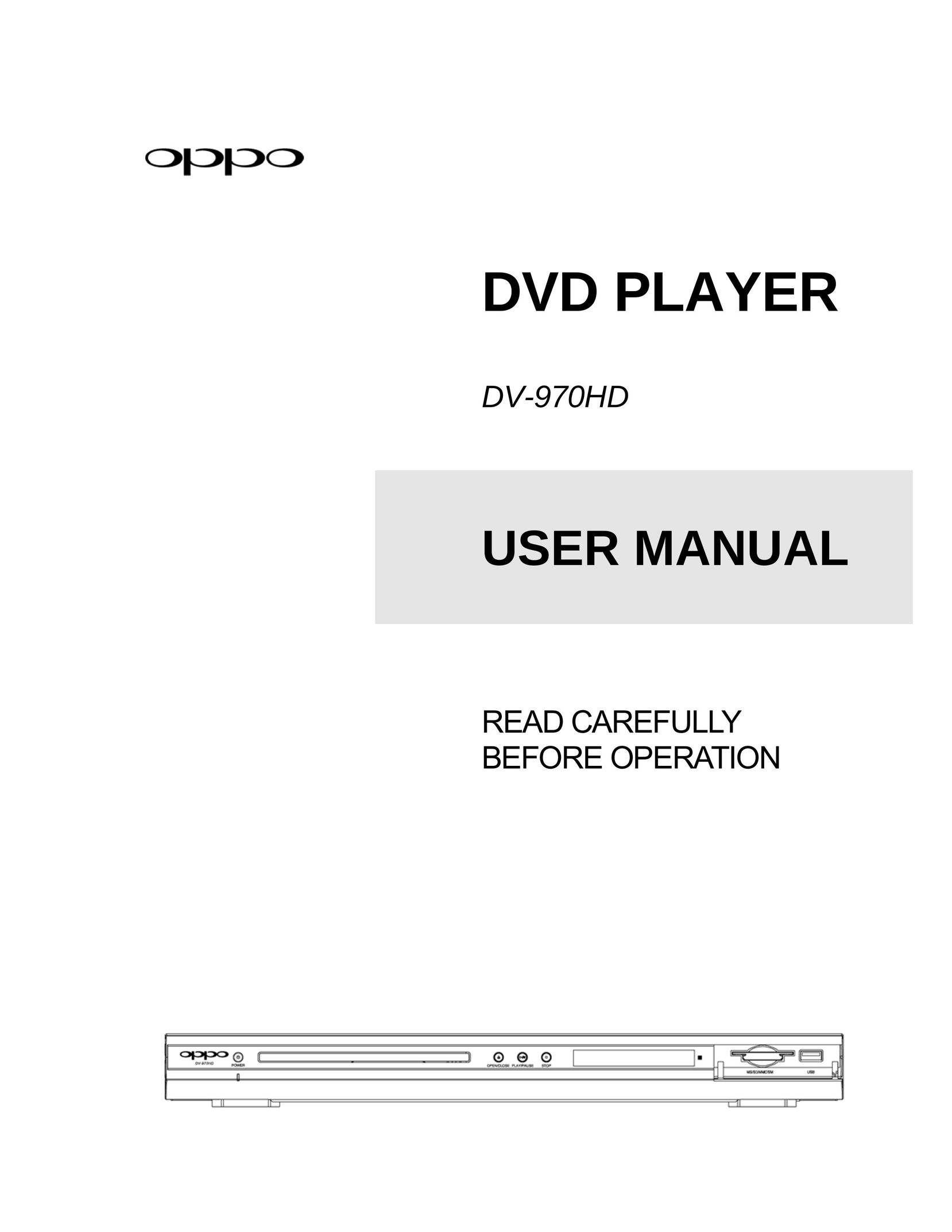 OPPO Digital DV-970HD DVD Player User Manual