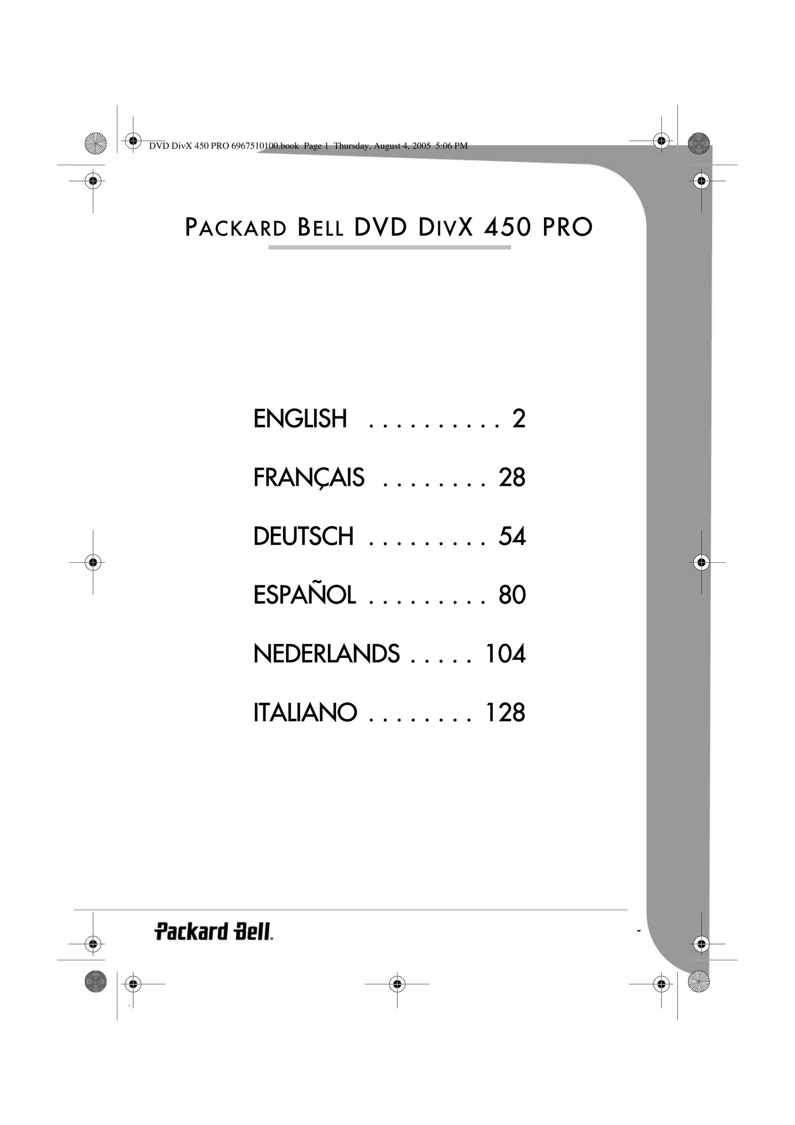 Packard Bell 450 PRO DVD Player User Manual
