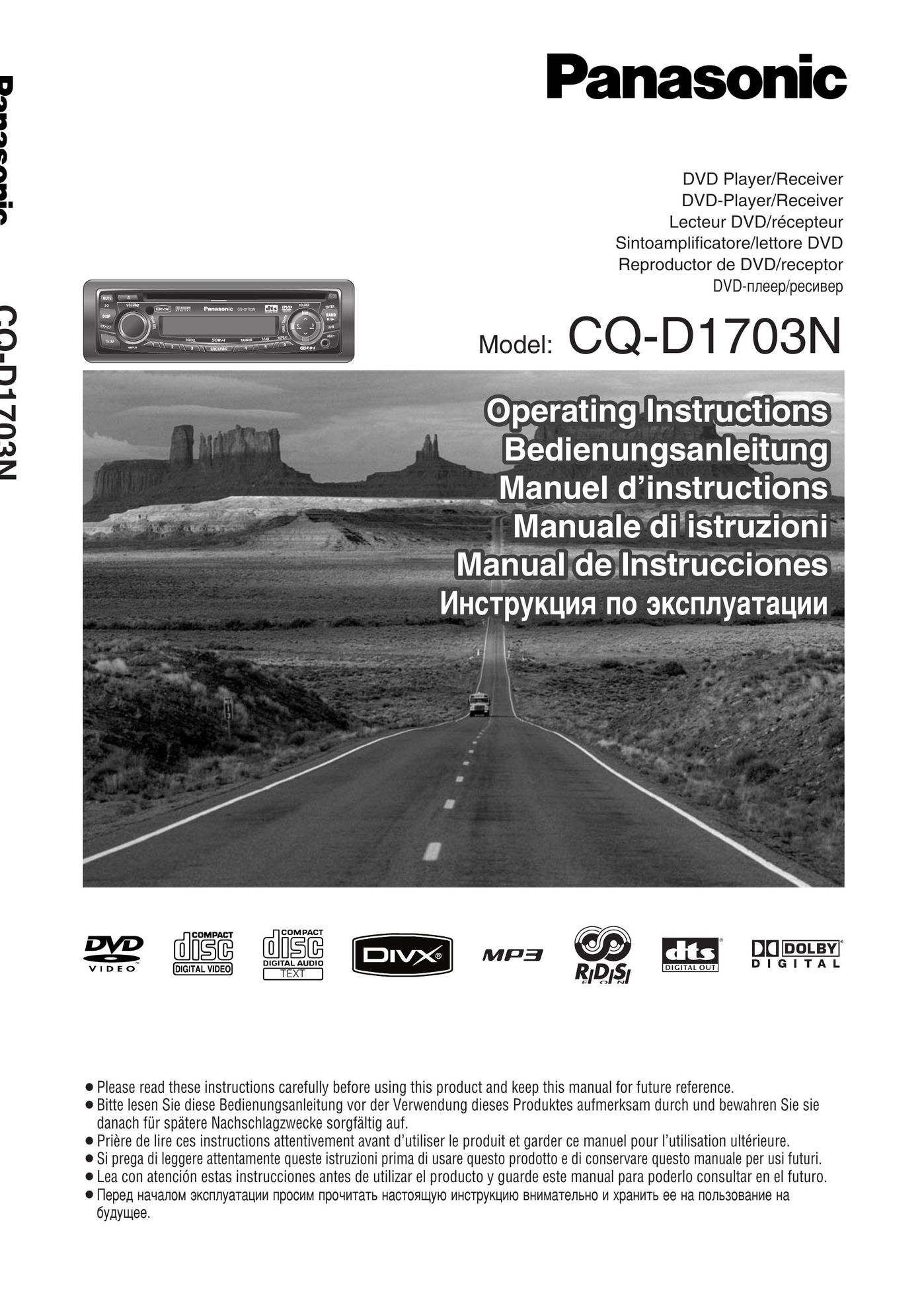 Panasonic CQ-D1703N DVD Player User Manual