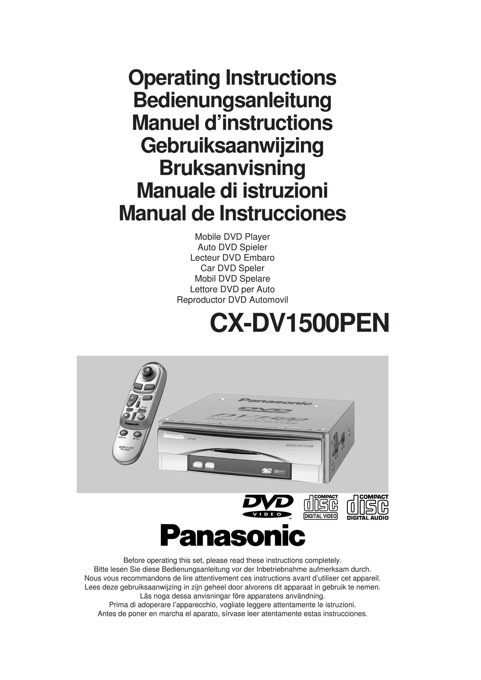 Panasonic CX-DV1500PEN DVD Player User Manual